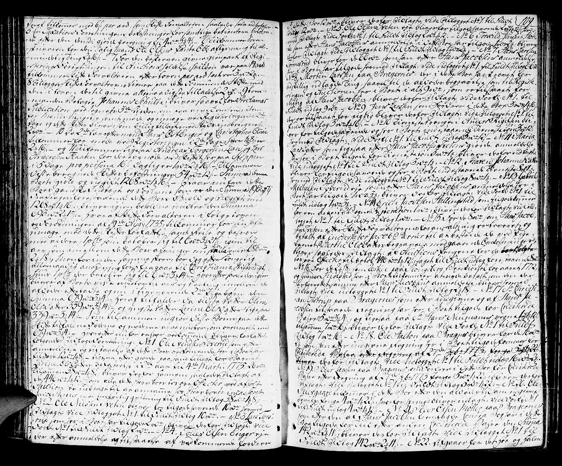 Lier, Røyken og Hurum sorenskriveri, AV/SAKO-A-89/H/Hc/L0006: Skifteprotokoll, 1773-1789, s. 108b-109a