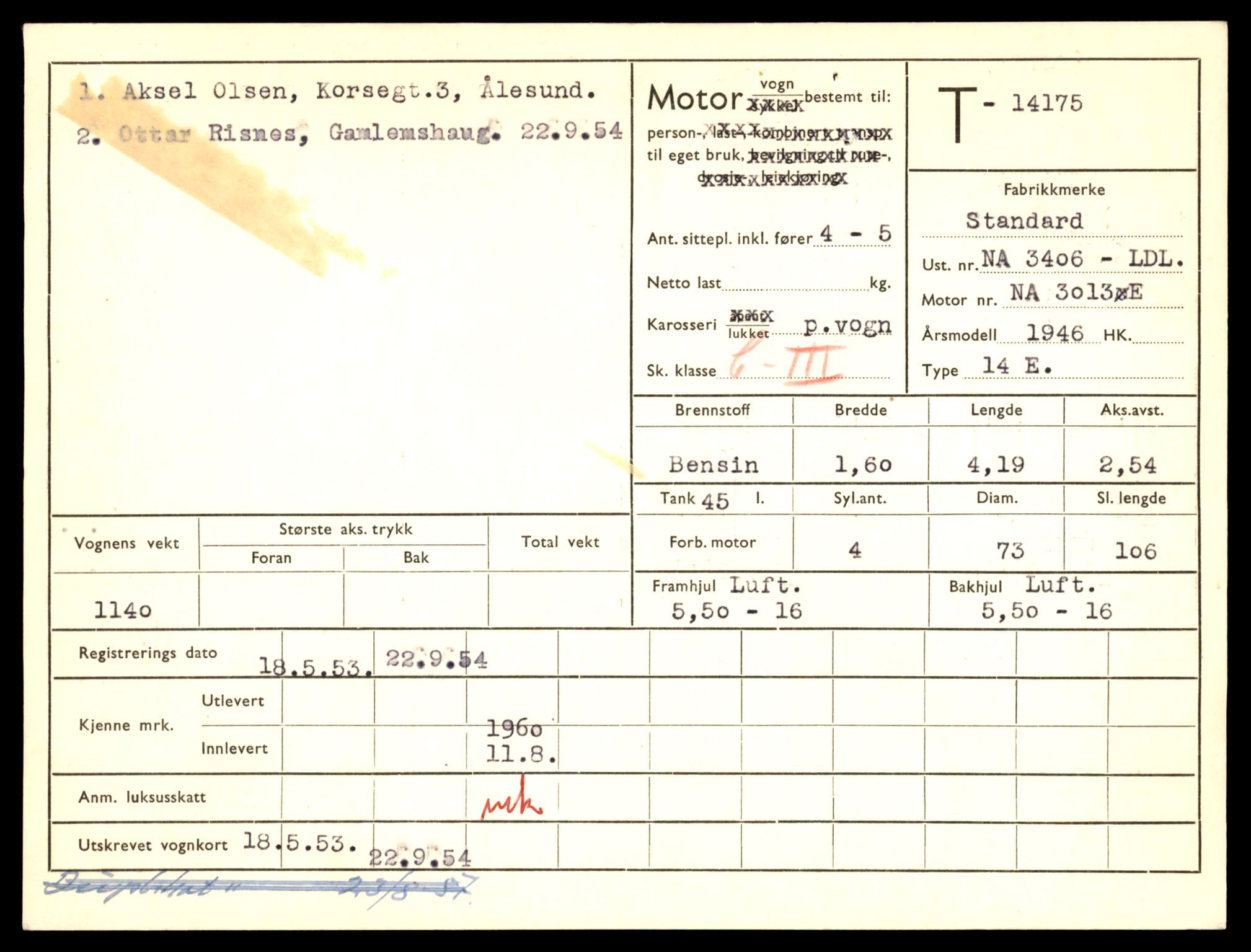 Møre og Romsdal vegkontor - Ålesund trafikkstasjon, AV/SAT-A-4099/F/Fe/L0043: Registreringskort for kjøretøy T 14080 - T 14204, 1927-1998, s. 2515