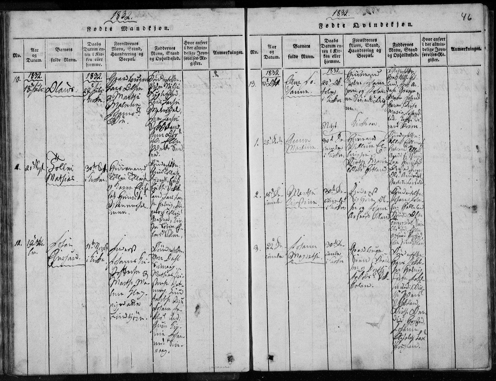 Eigersund sokneprestkontor, AV/SAST-A-101807/S08/L0008: Ministerialbok nr. A 8, 1816-1847, s. 46