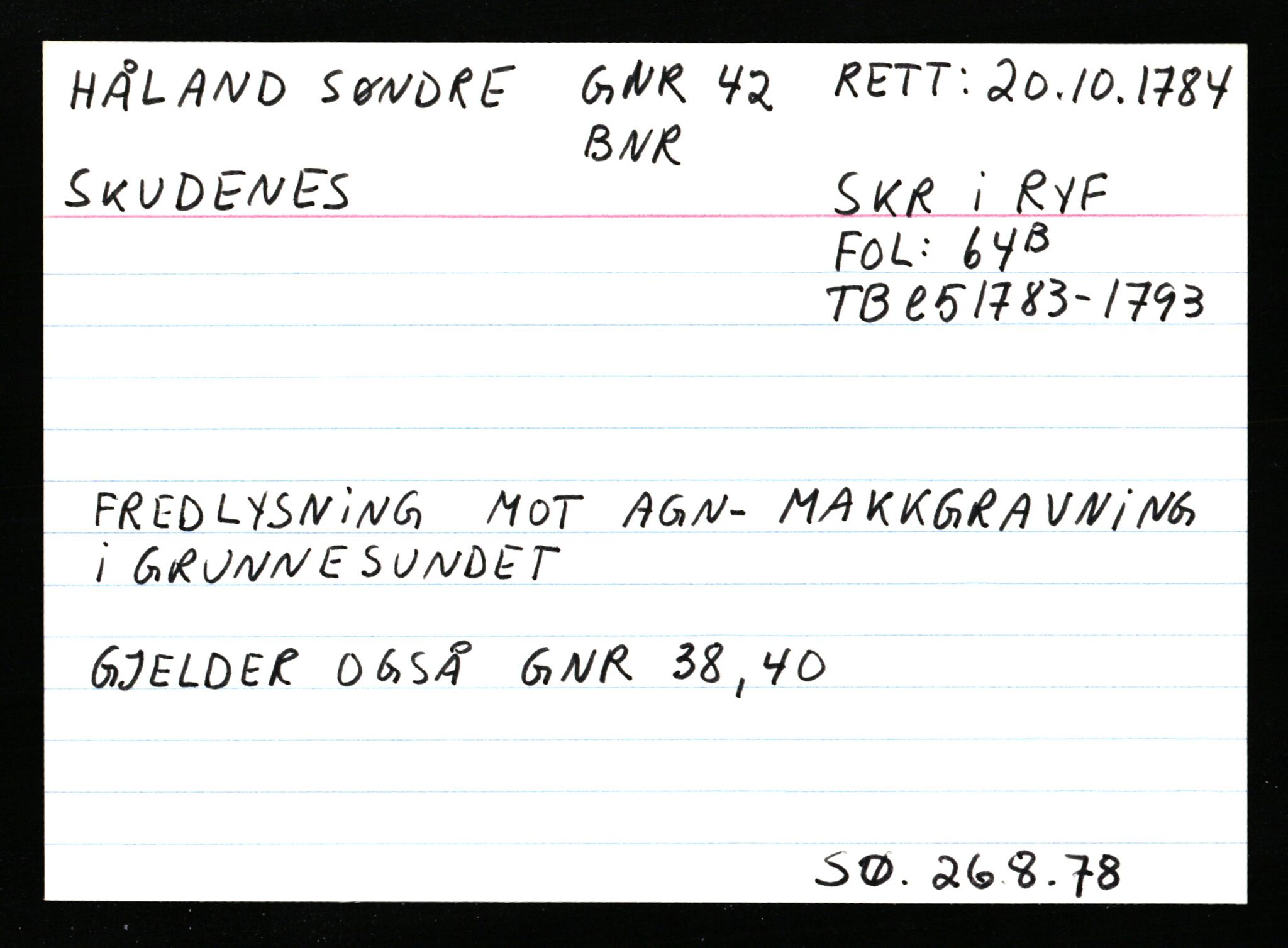 Statsarkivet i Stavanger, AV/SAST-A-101971/03/Y/Ym/L0028: Åstedskort sortert etter gårdsnavn: Hølleland - Ikdal, 1600-1950, s. 276