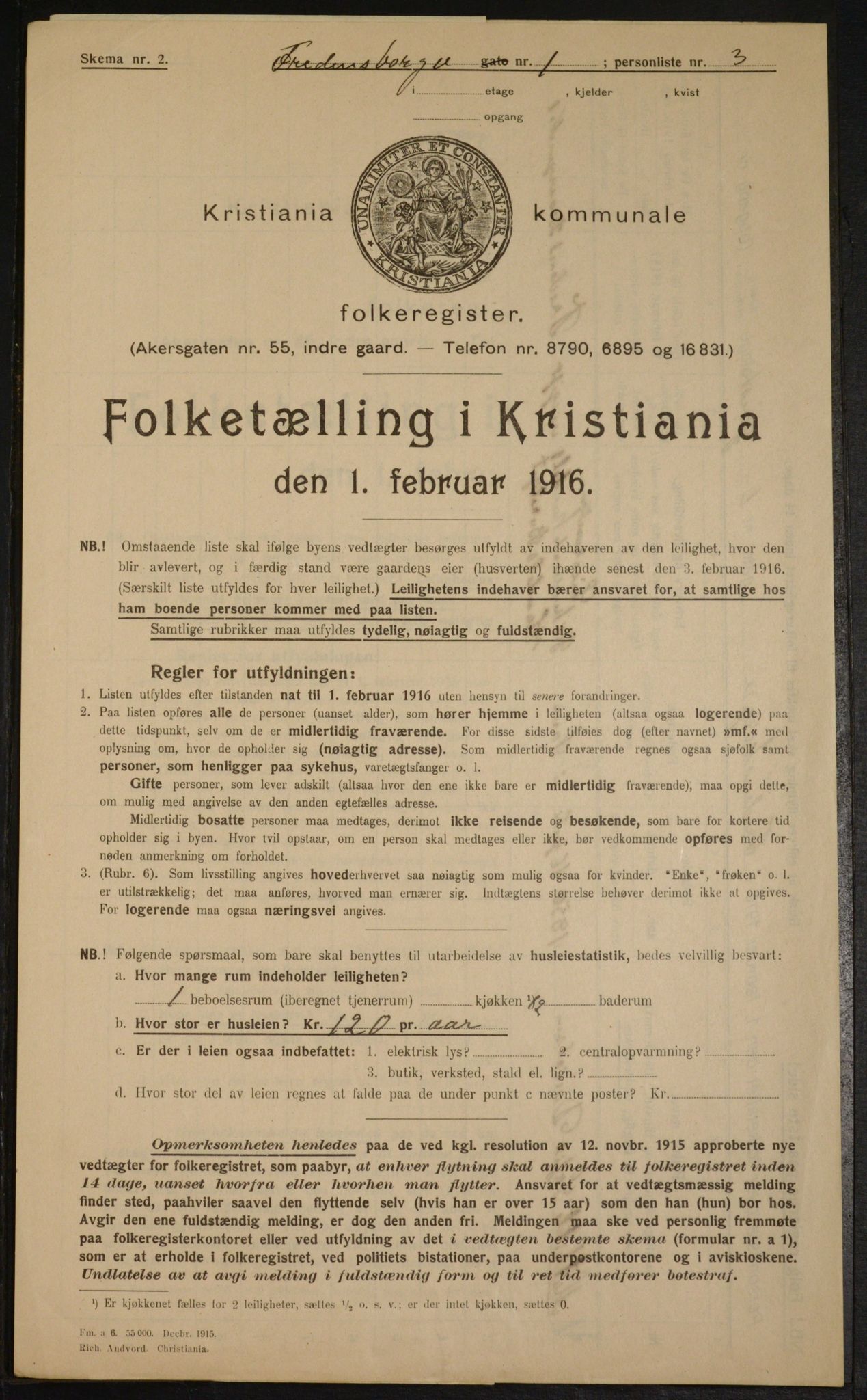 OBA, Kommunal folketelling 1.2.1916 for Kristiania, 1916, s. 25891