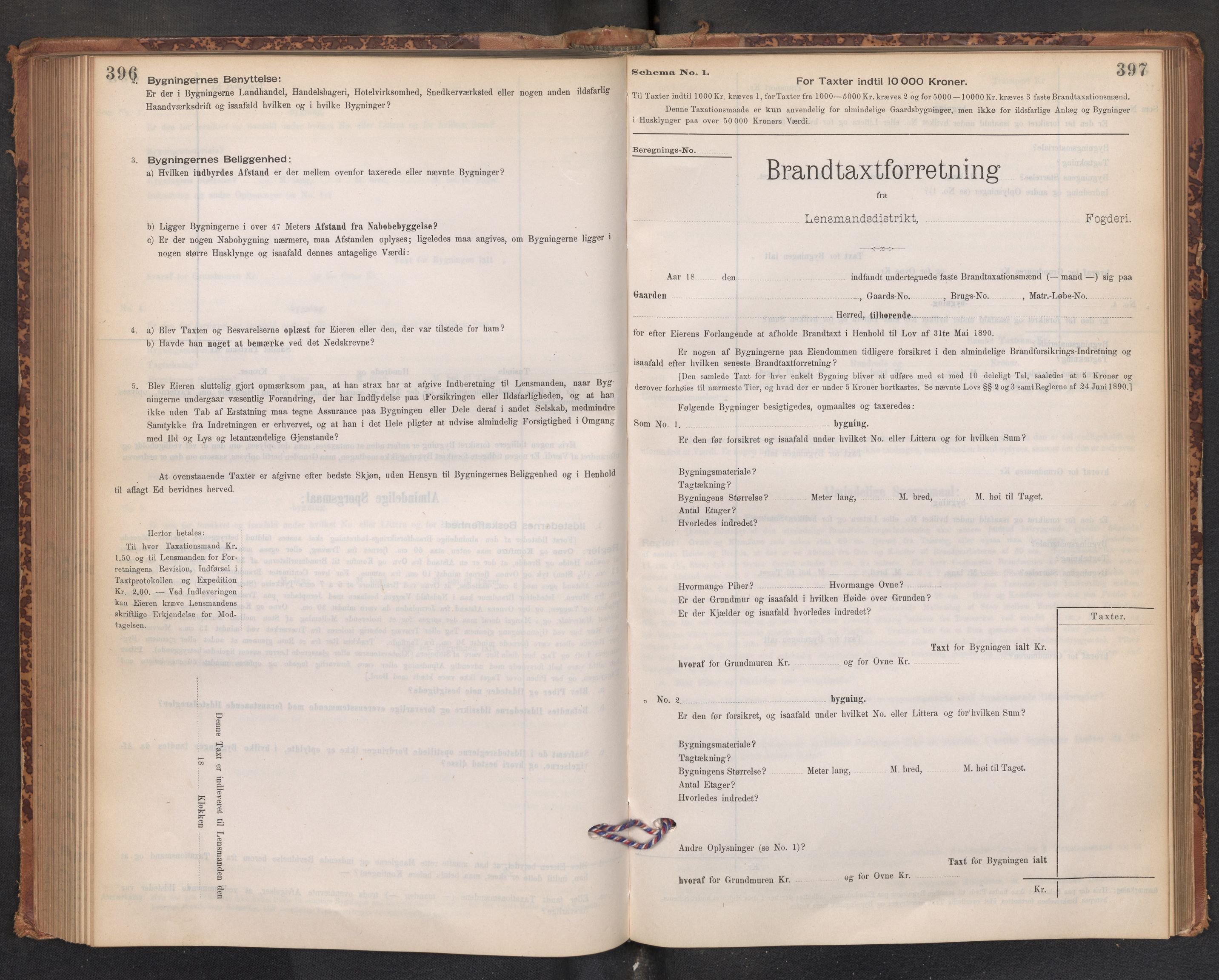 Lensmannen i Hafslo, AV/SAB-A-28001/0012/L0006: Branntakstprotokoll, skjematakst, 1895-1904, s. 396-397