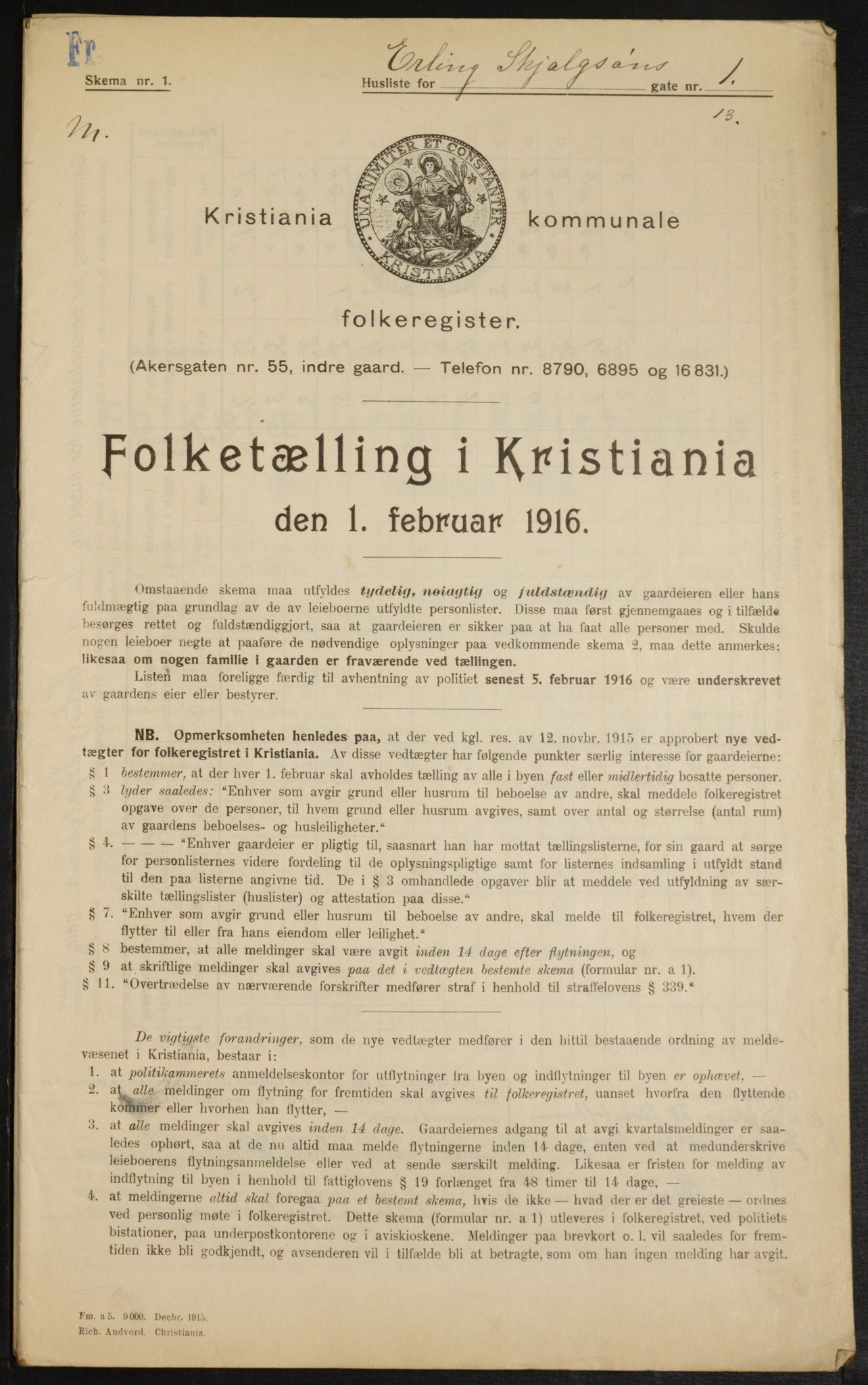 OBA, Kommunal folketelling 1.2.1916 for Kristiania, 1916, s. 22396