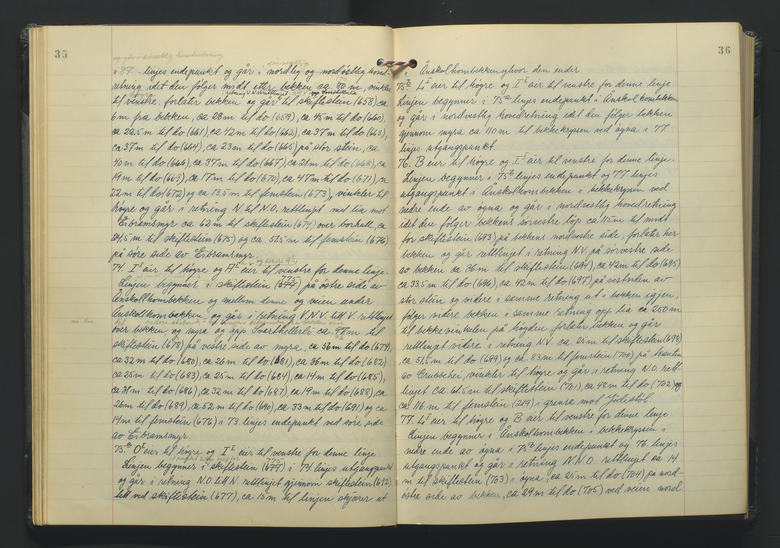 Lista jordskifterett, AV/SAK-1541-0005/F/Fa/L0003: Jordskifterettsbok Flekkefjord domssokn, med gårdsregister nr 9, 1956-1963, s. 35-36