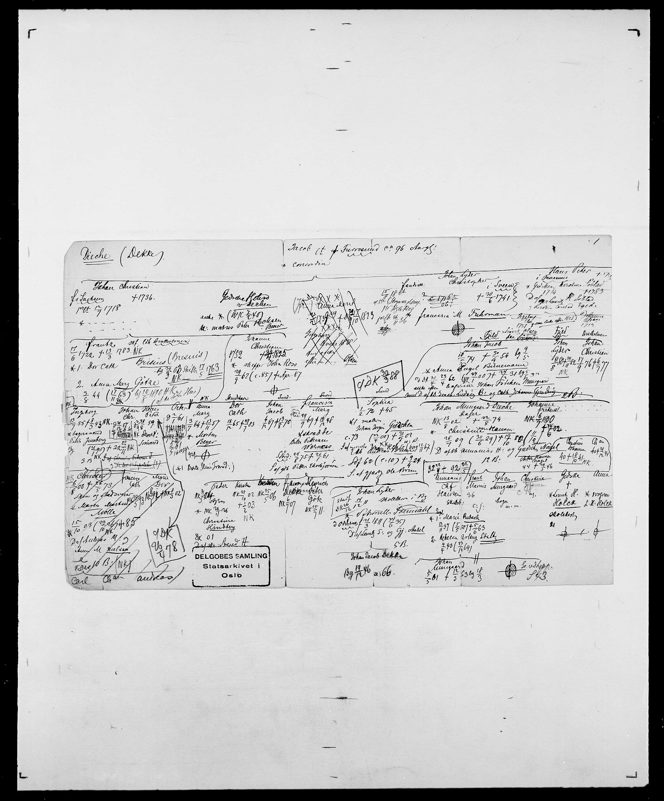Delgobe, Charles Antoine - samling, AV/SAO-PAO-0038/D/Da/L0009: Dahl - v. Düren, s. 537