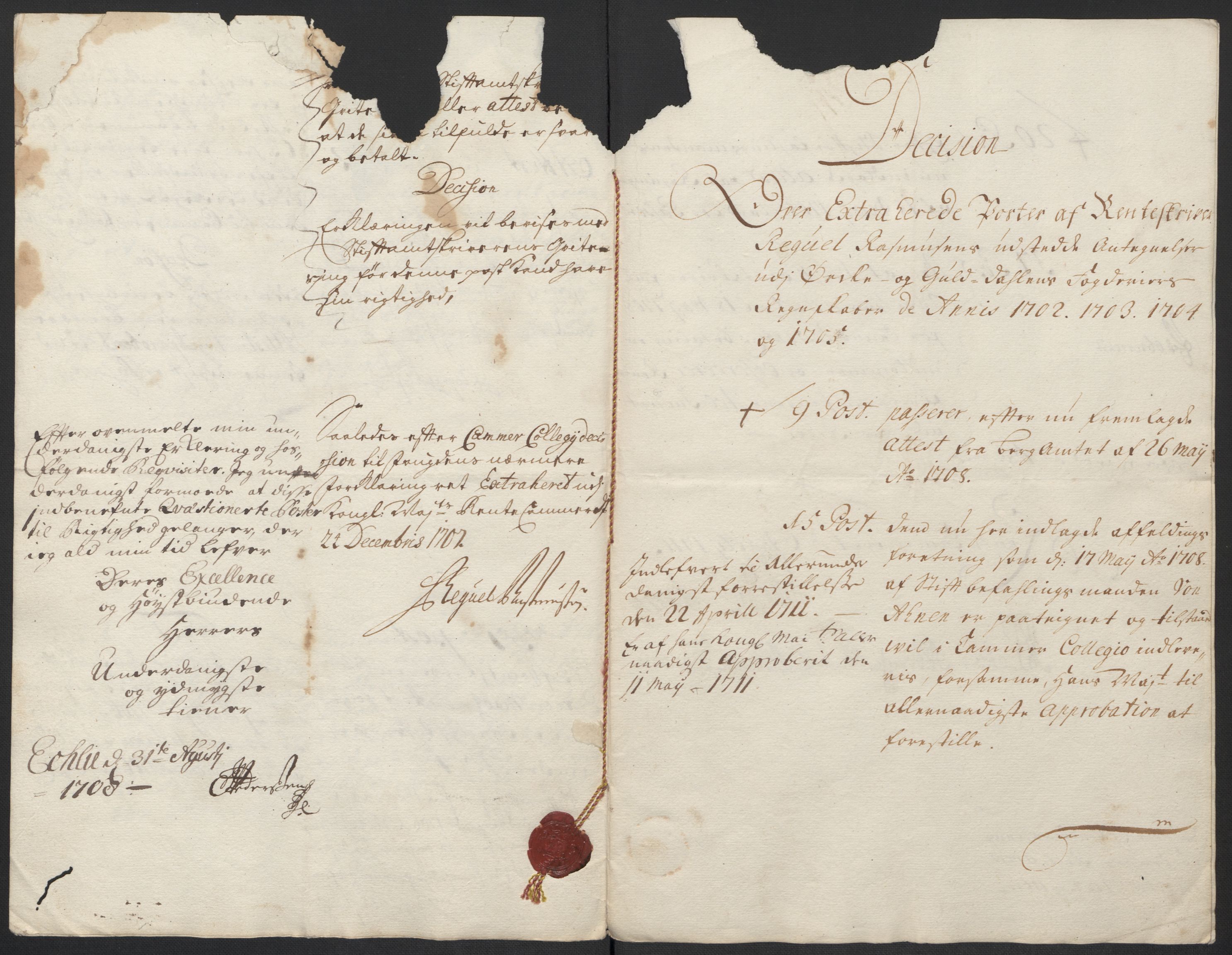 Rentekammeret inntil 1814, Reviderte regnskaper, Fogderegnskap, RA/EA-4092/R60/L3955: Fogderegnskap Orkdal og Gauldal, 1705, s. 555