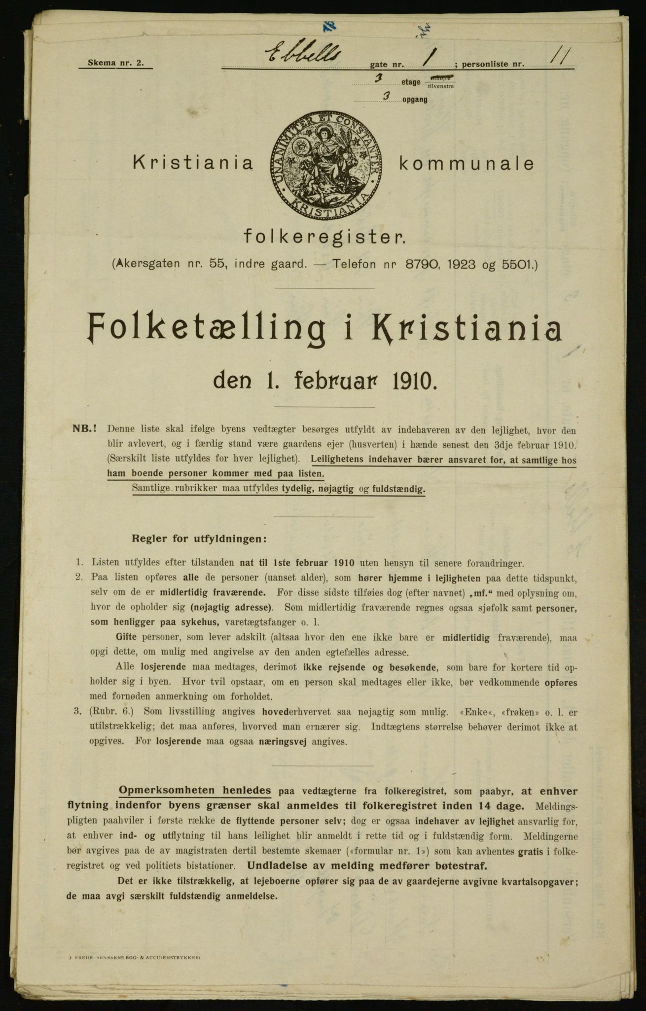 OBA, Kommunal folketelling 1.2.1910 for Kristiania, 1910, s. 17117