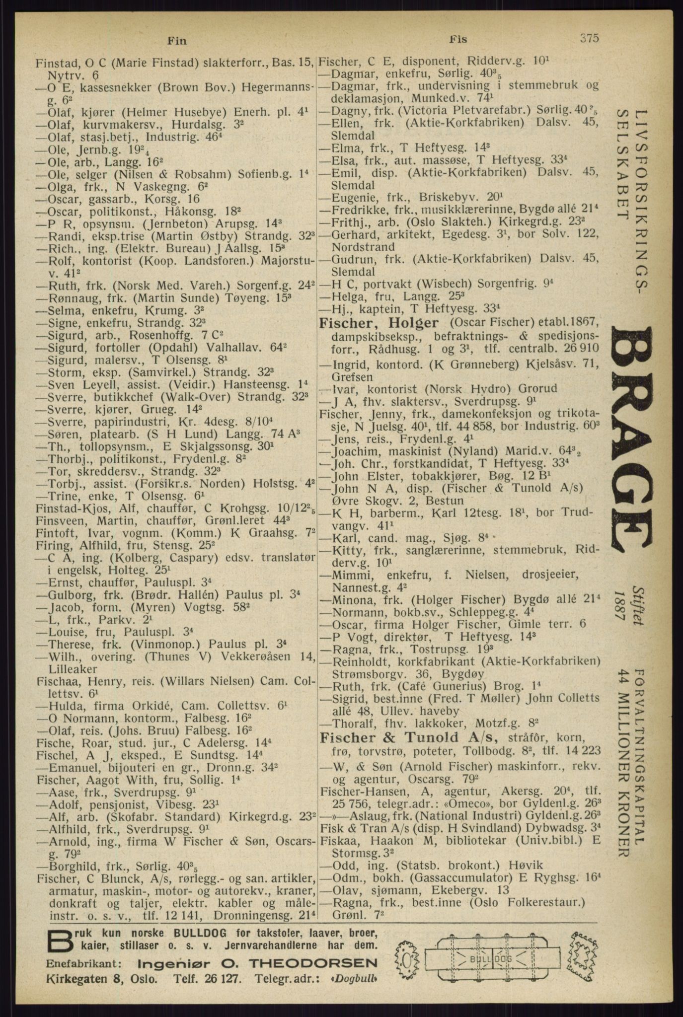 Kristiania/Oslo adressebok, PUBL/-, 1933, s. 375