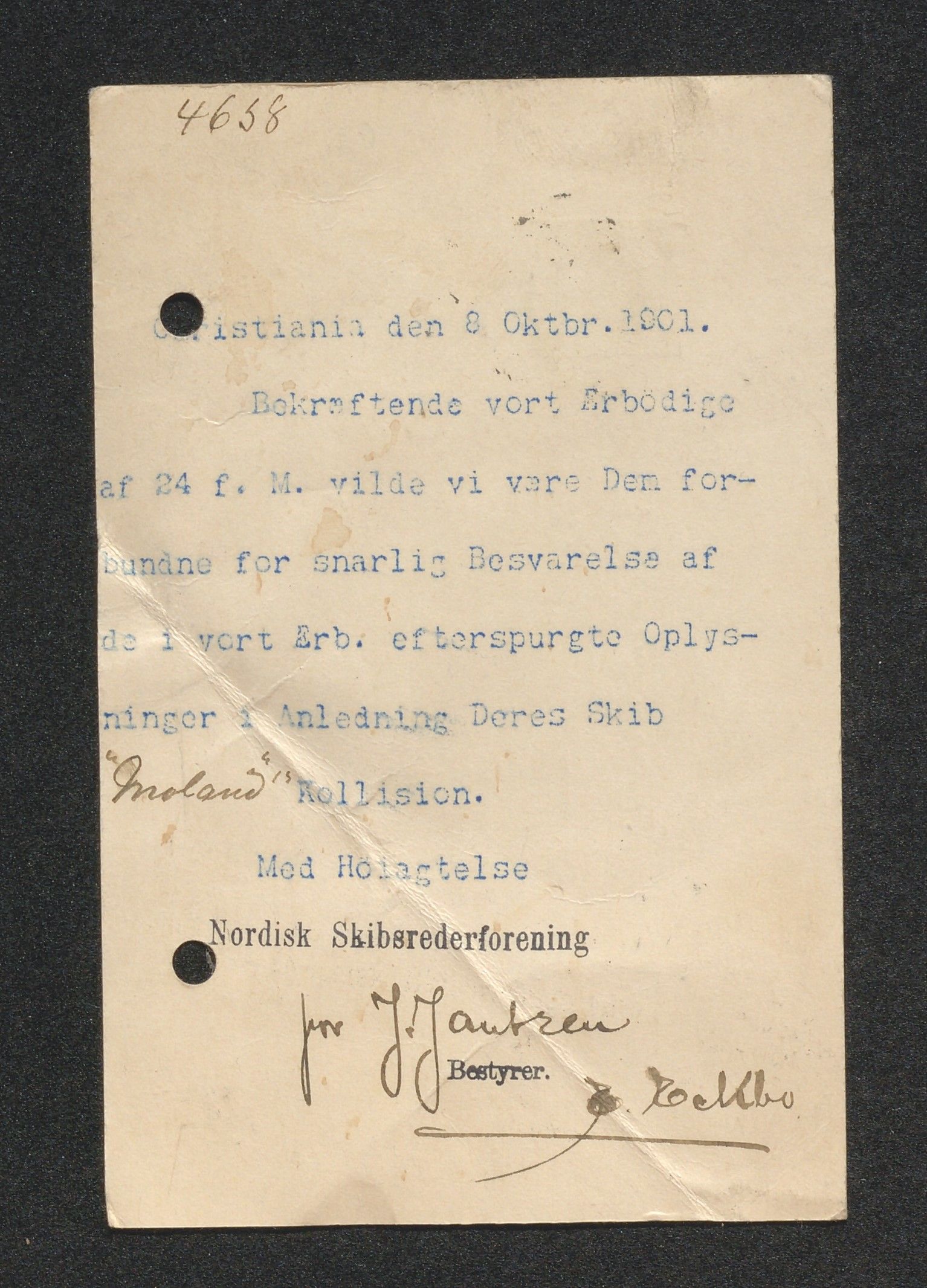 O. Terjesens rederi, AAKS/PA-2525/E/E02/L0001: Privat korrespondanse mellom reder Ole Terjesen og diverse familiemedlemmer, 1890-1916