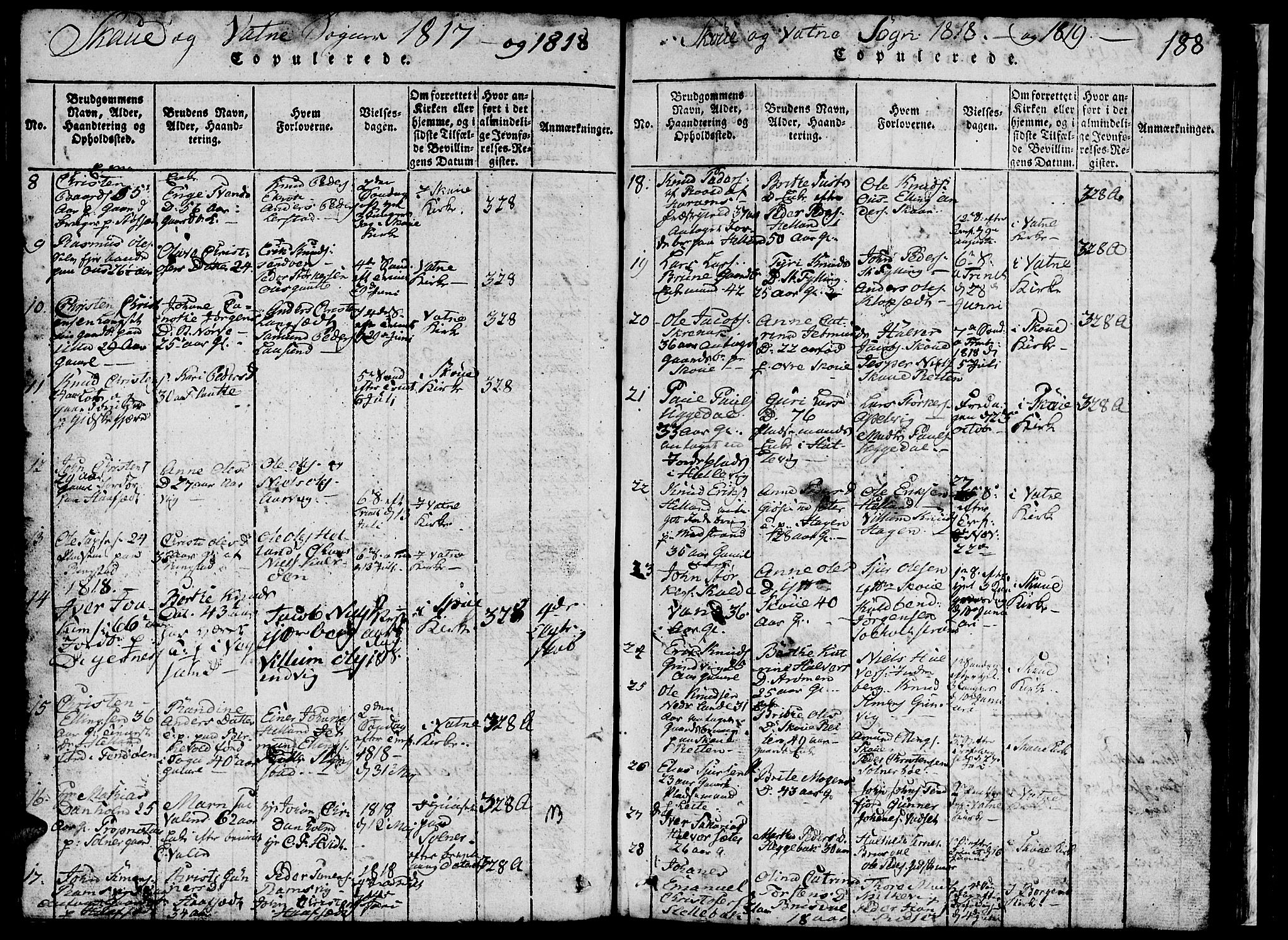 Ministerialprotokoller, klokkerbøker og fødselsregistre - Møre og Romsdal, AV/SAT-A-1454/524/L0360: Klokkerbok nr. 524C01, 1816-1830, s. 188