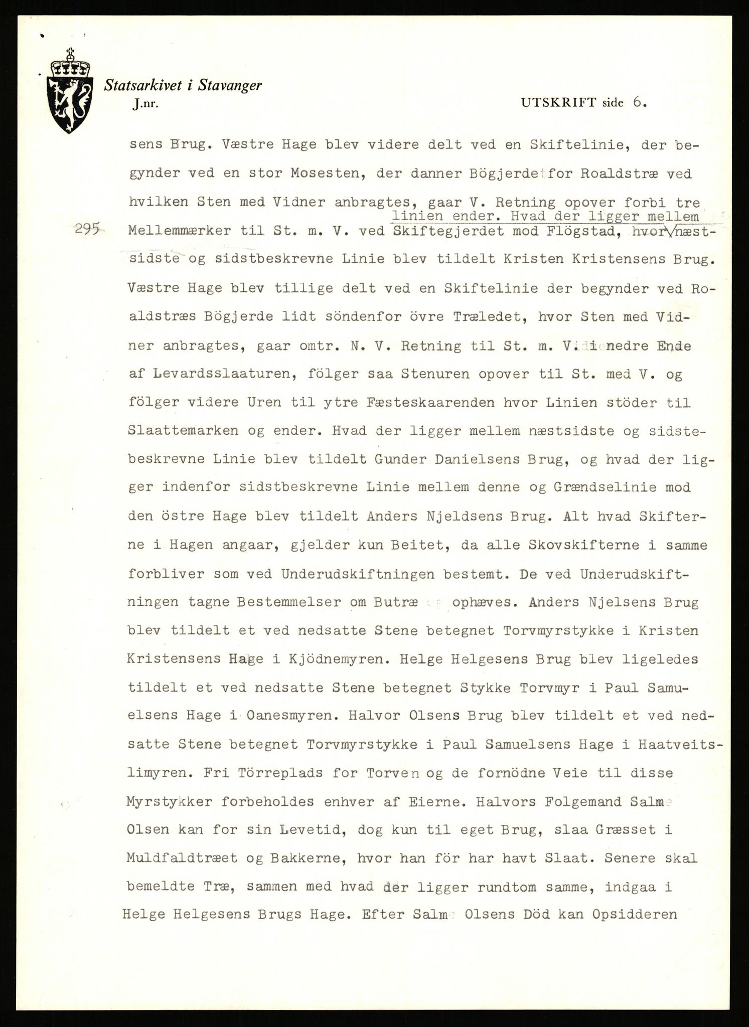 Statsarkivet i Stavanger, AV/SAST-A-101971/03/Y/Yj/L0042: Avskrifter sortert etter gårdsnavn: Høle - Håland vestre, 1750-1930, s. 248