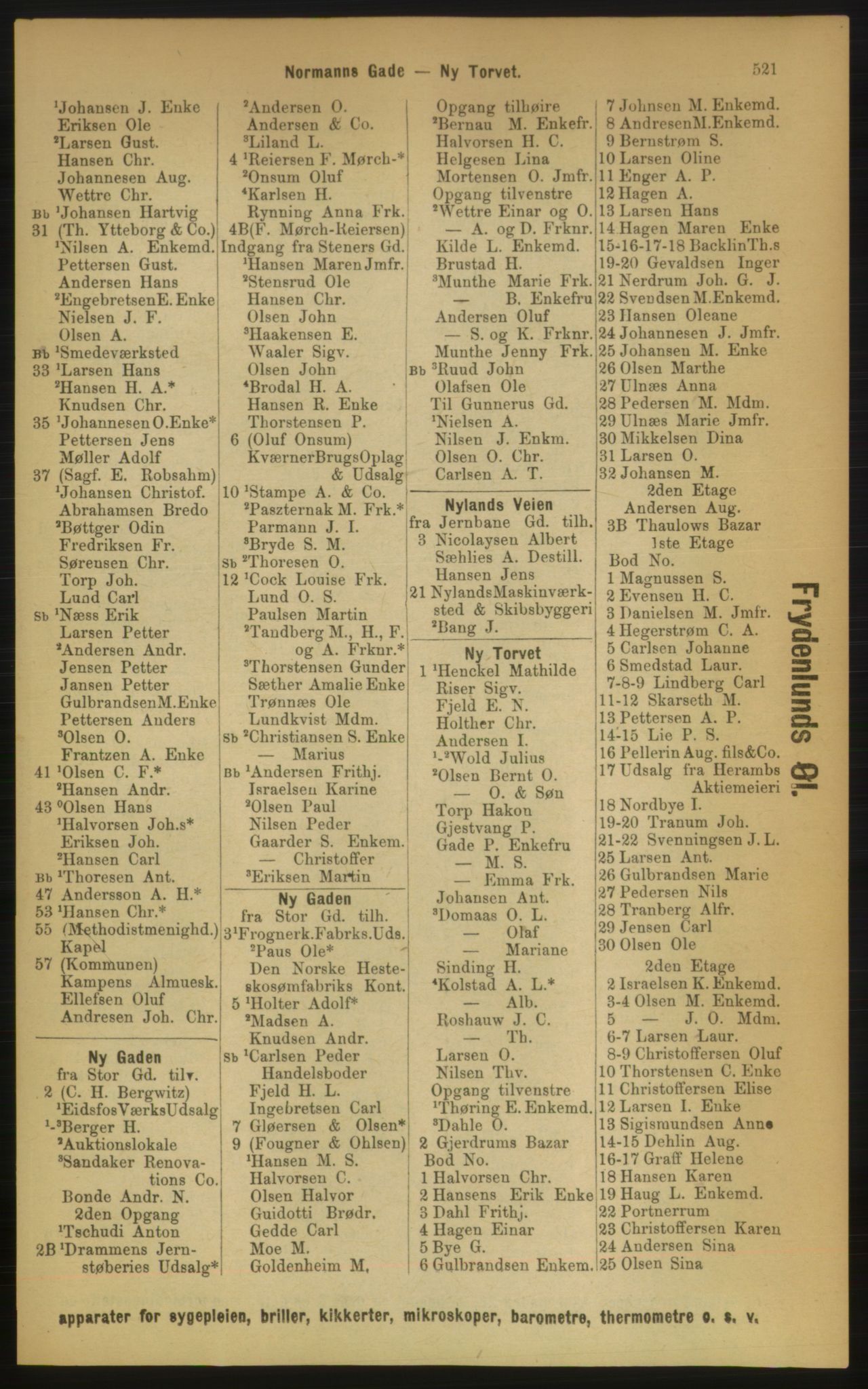 Kristiania/Oslo adressebok, PUBL/-, 1889, s. 521