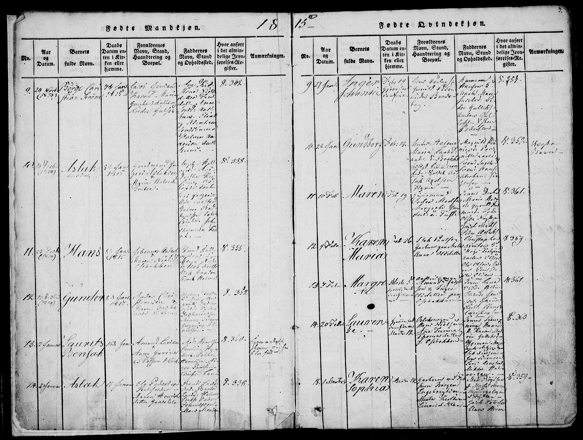 Gjerpen kirkebøker, AV/SAKO-A-265/F/Fa/L0004: Ministerialbok nr. I 4, 1814-1823, s. 3