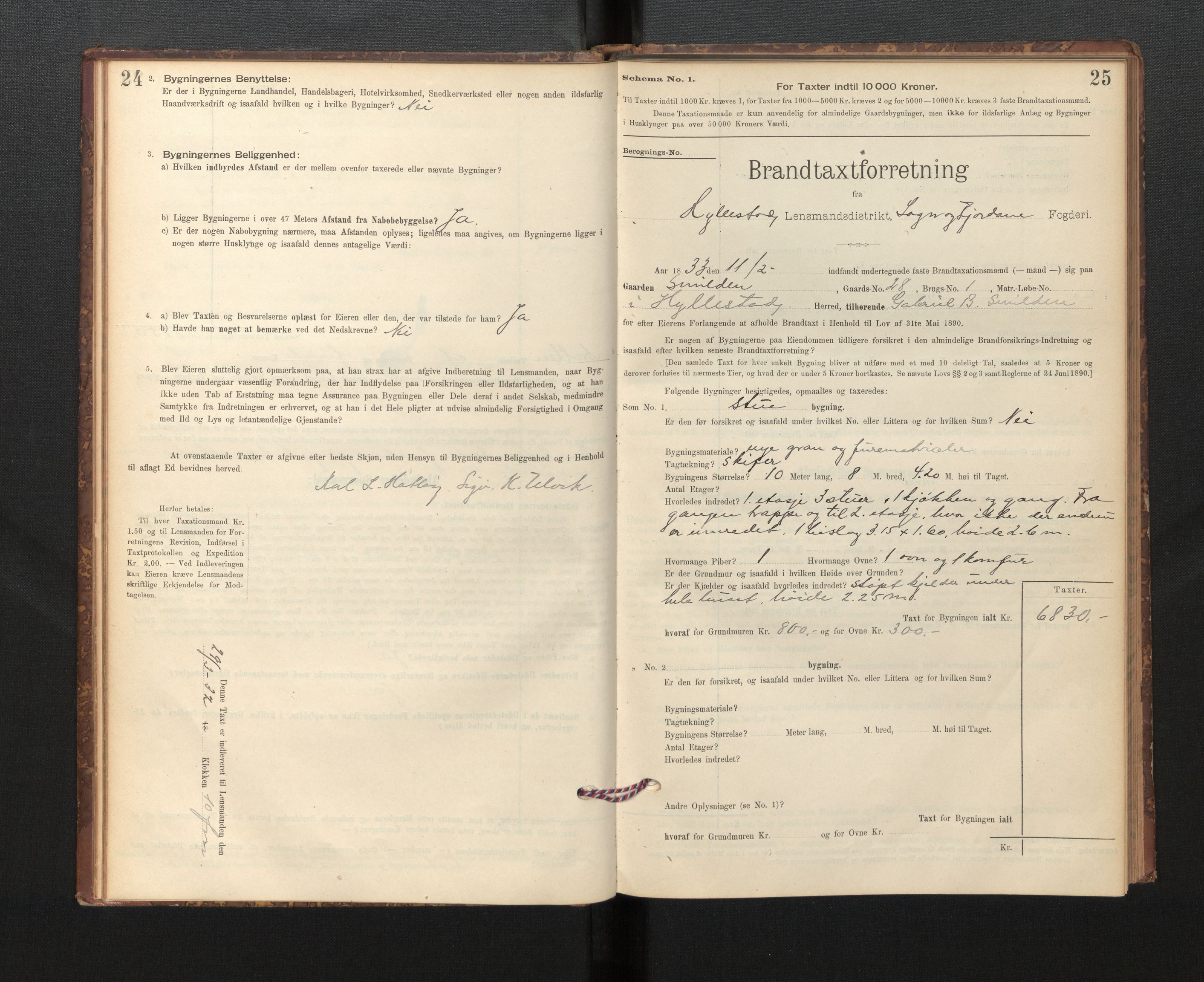 Lensmannen i Hyllestad, SAB/A-28301/0012/L0004: Branntakstprotokoll, skjematakst, 1894-1950, s. 24-25