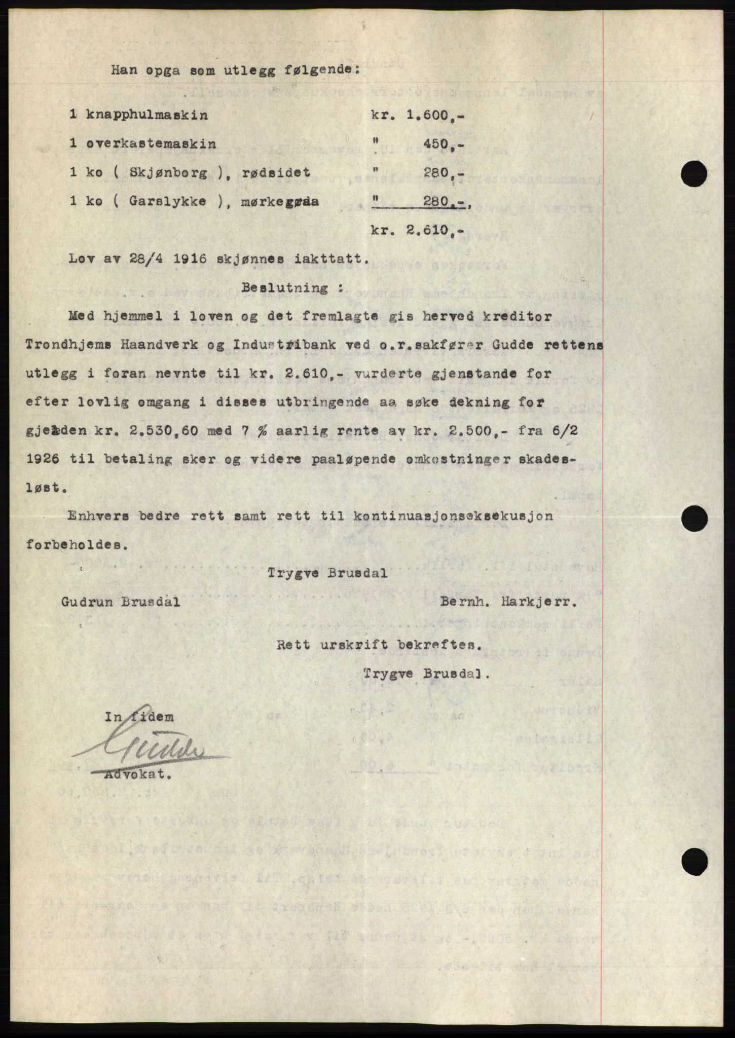 Romsdal sorenskriveri, AV/SAT-A-4149/1/2/2C/L0051: Pantebok nr. 45, 1926-1927, Tingl.dato: 01.12.1926