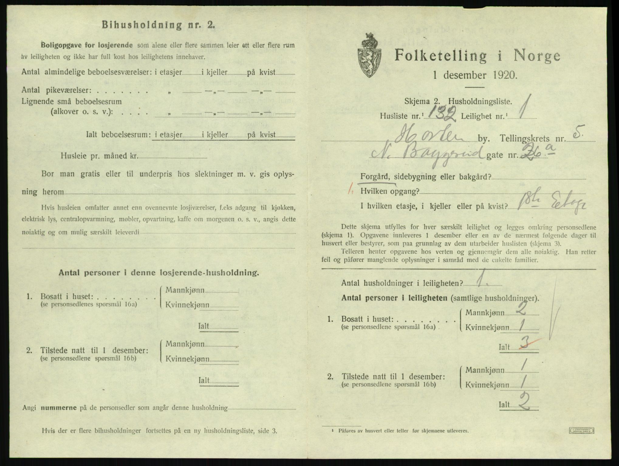 SAKO, Folketelling 1920 for 0703 Horten kjøpstad, 1920, s. 6119