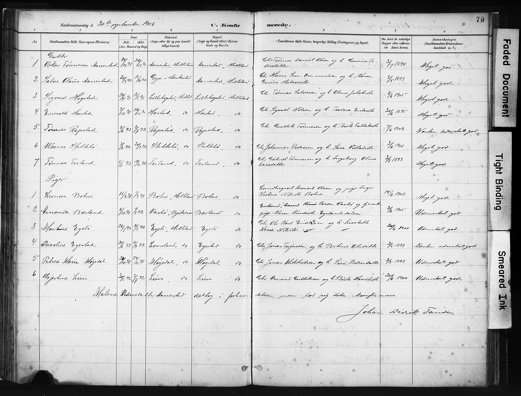 Helleland sokneprestkontor, AV/SAST-A-101810: Ministerialbok nr. A 8, 1887-1907, s. 79