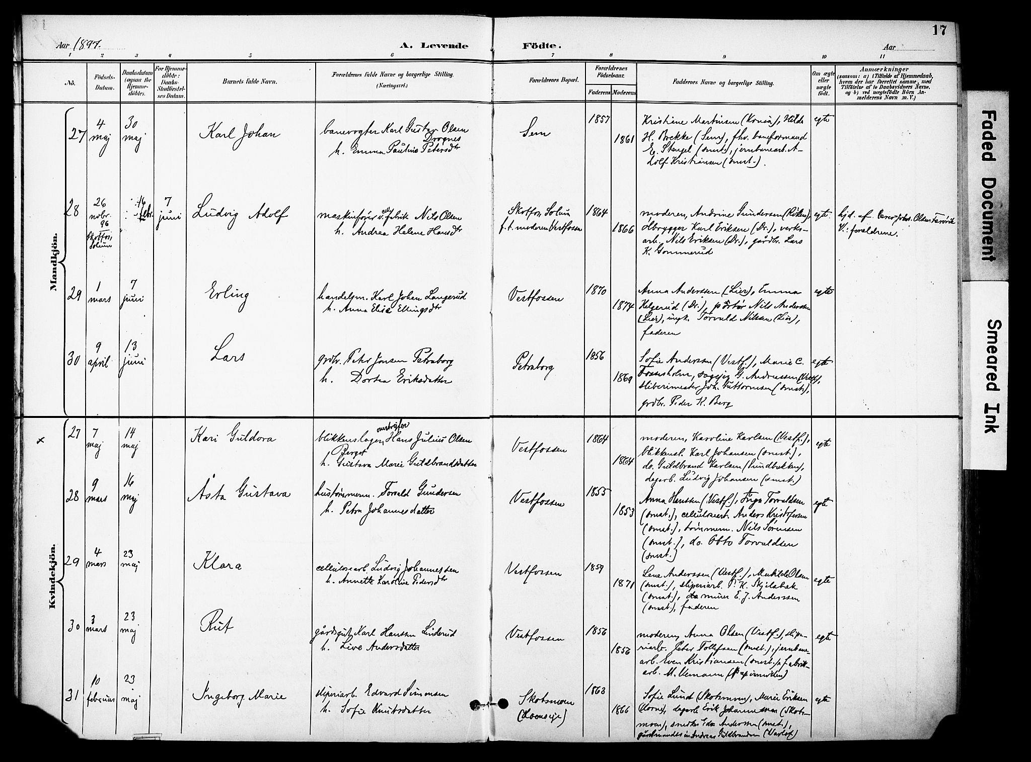Eiker kirkebøker, AV/SAKO-A-4/F/Fb/L0003: Ministerialbok nr. II 3, 1896-1942, s. 17