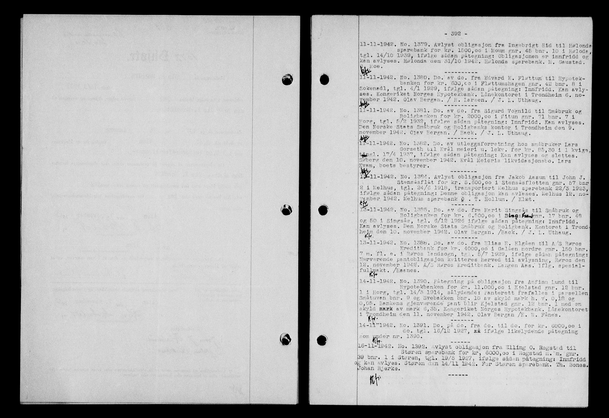 Gauldal sorenskriveri, SAT/A-0014/1/2/2C/L0055: Pantebok nr. 60, 1942-1942, Dagboknr: 1379/1942