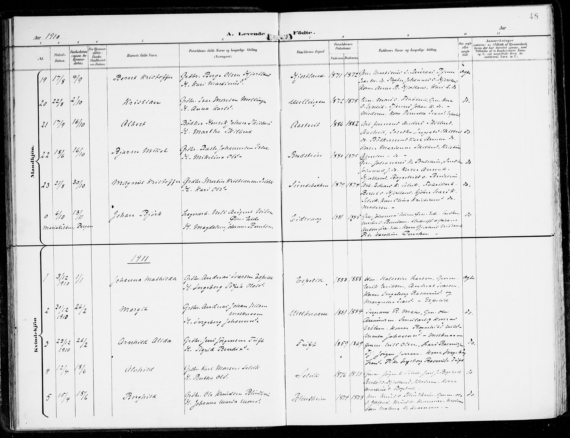 Hamre sokneprestembete, SAB/A-75501/H/Ha/Haa/Haad/L0002: Ministerialbok nr. D 2, 1899-1916, s. 48