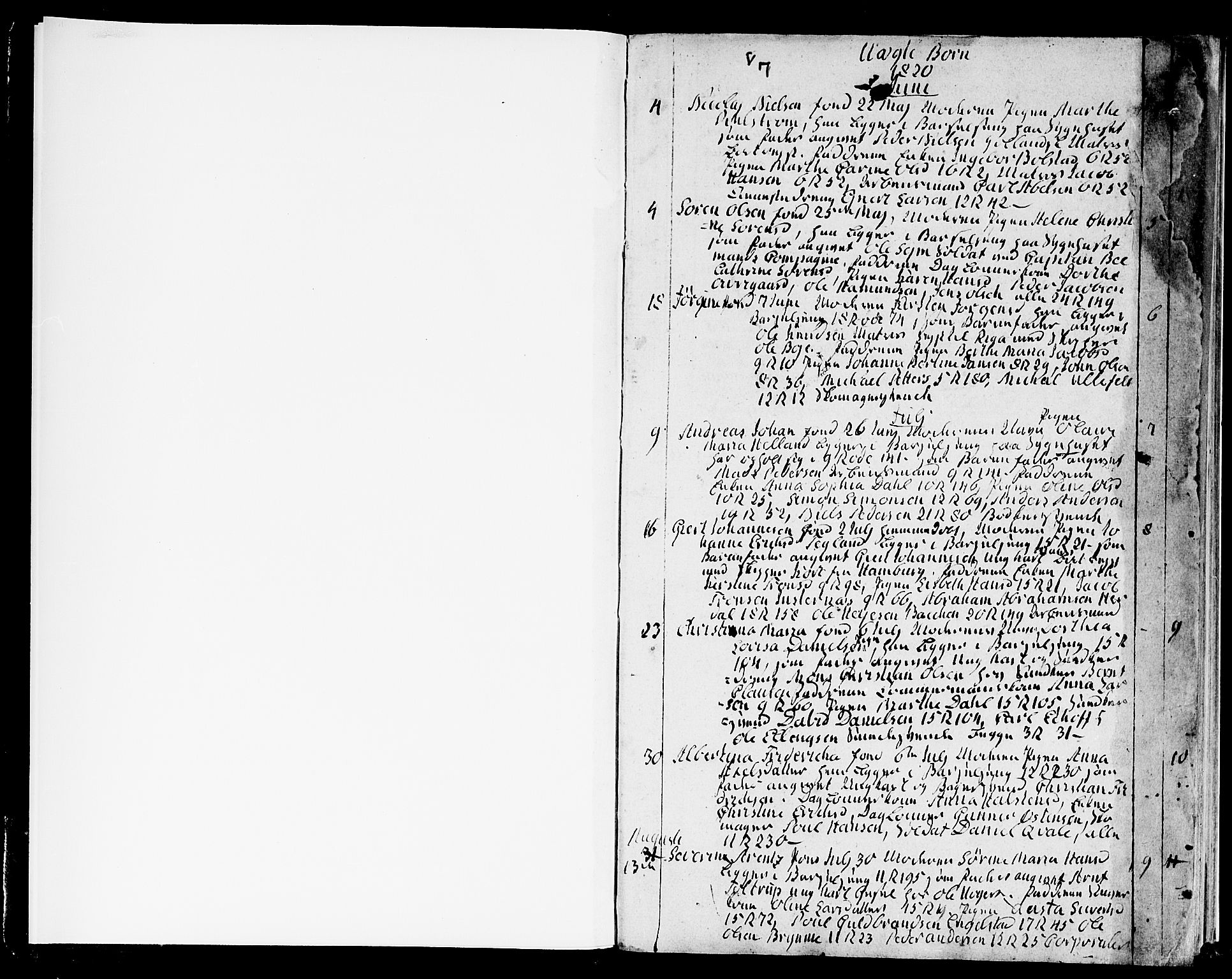 Domkirken sokneprestembete, AV/SAB-A-74801/H/Hab/L0003: Klokkerbok nr. A 3, 1820-1853