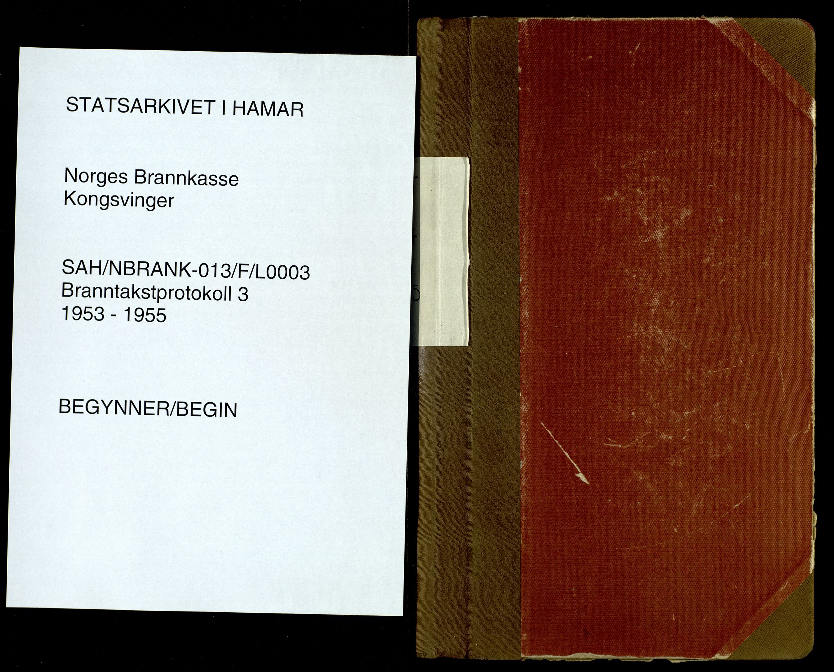 Norges Brannkasse, Kongsvinger, SAH/NBRANK-013/F/L0003: Branntakstprotokoll, 1953-1955