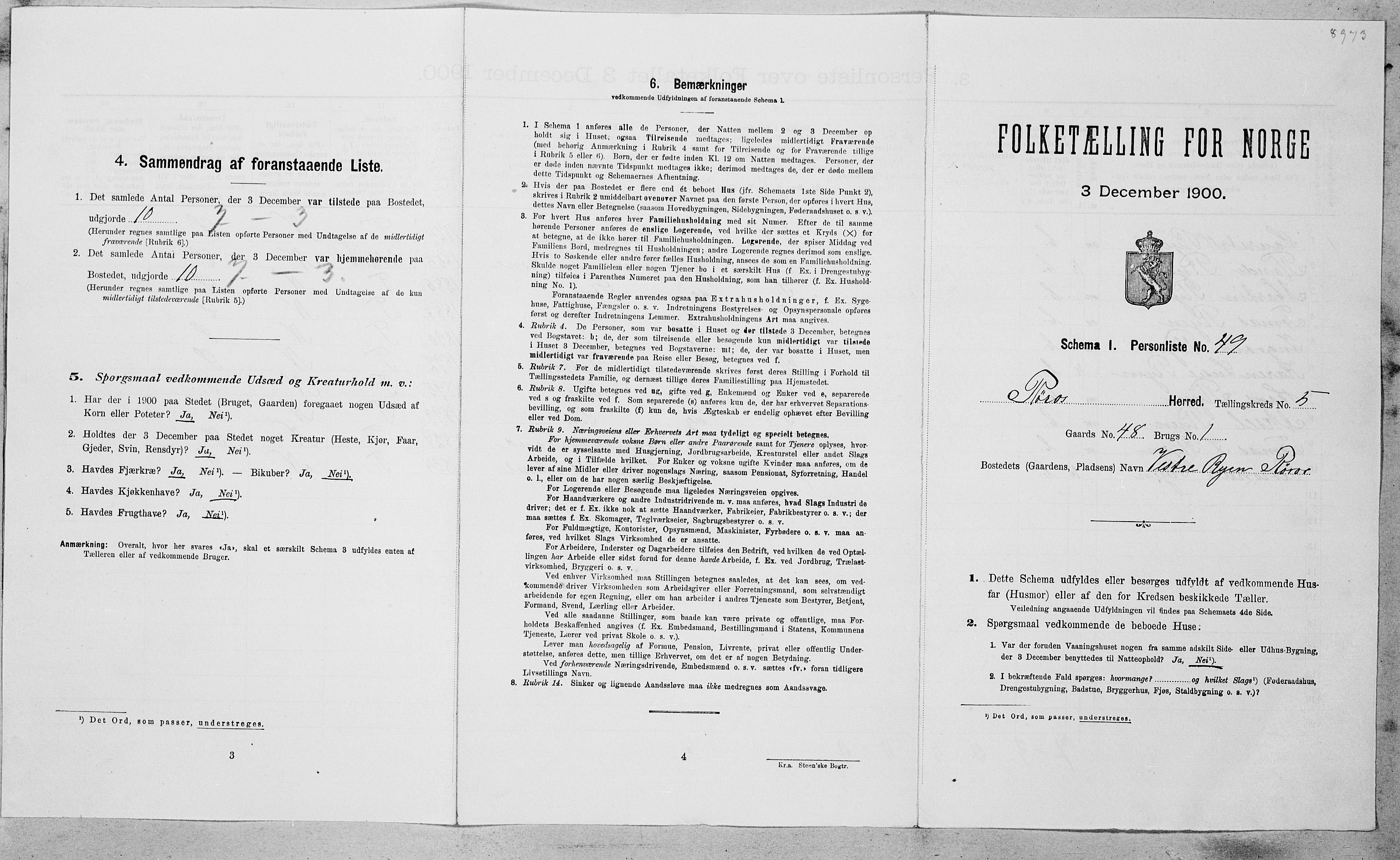 SAT, Folketelling 1900 for 1640 Røros herred, 1900, s. 760