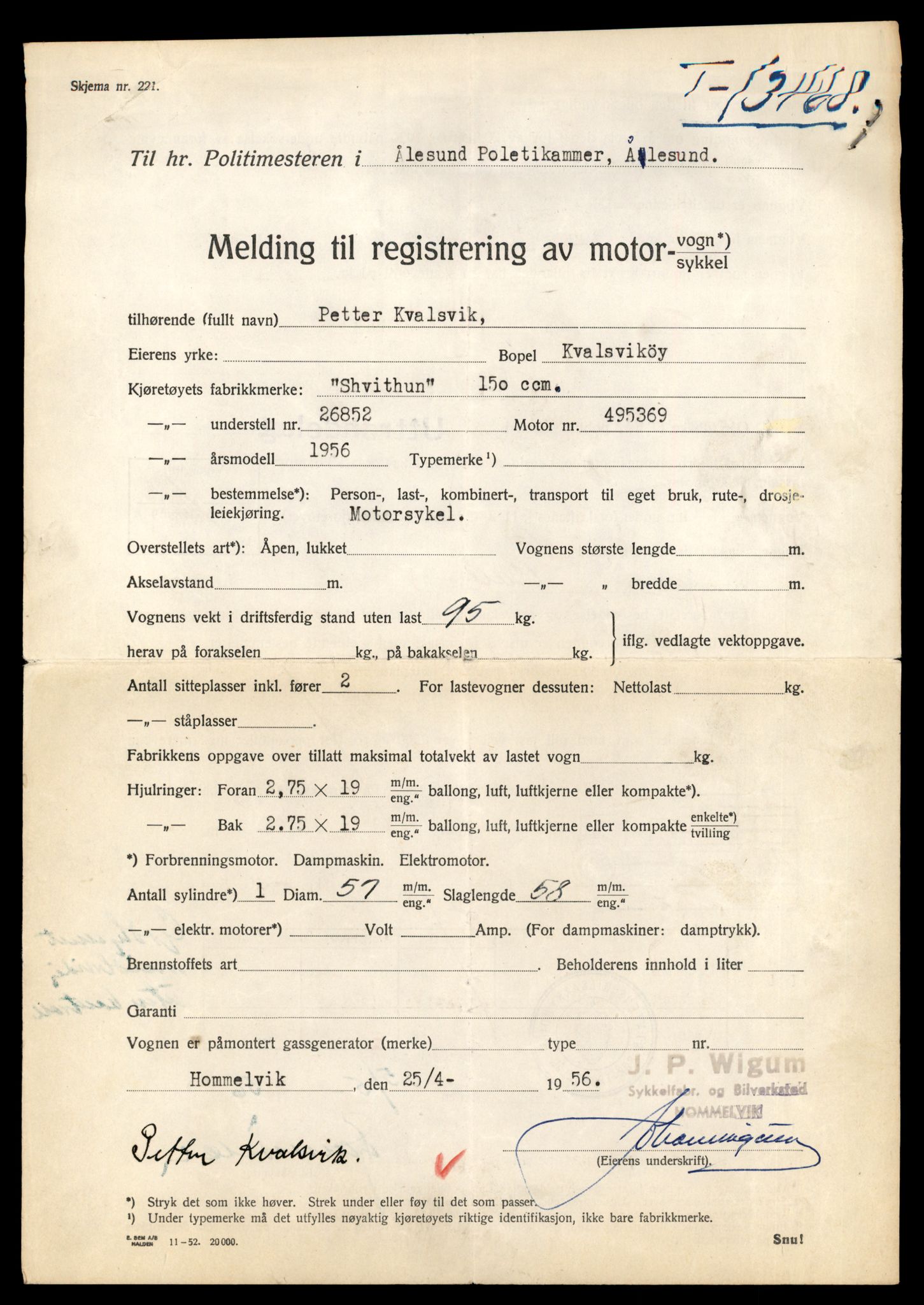 Møre og Romsdal vegkontor - Ålesund trafikkstasjon, AV/SAT-A-4099/F/Fe/L0039: Registreringskort for kjøretøy T 13361 - T 13530, 1927-1998, s. 1871