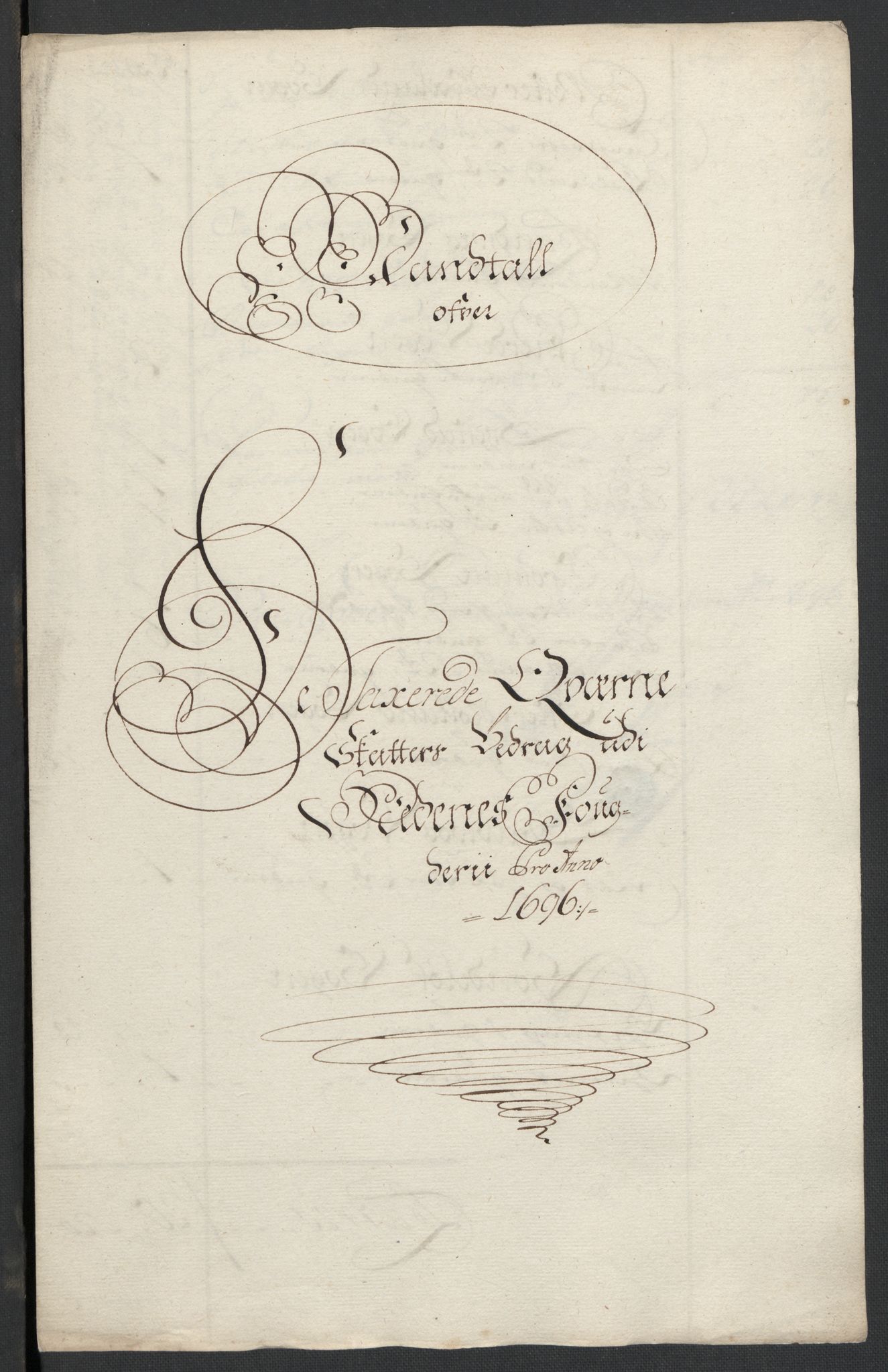 Rentekammeret inntil 1814, Reviderte regnskaper, Fogderegnskap, RA/EA-4092/R39/L2313: Fogderegnskap Nedenes, 1696-1697, s. 36