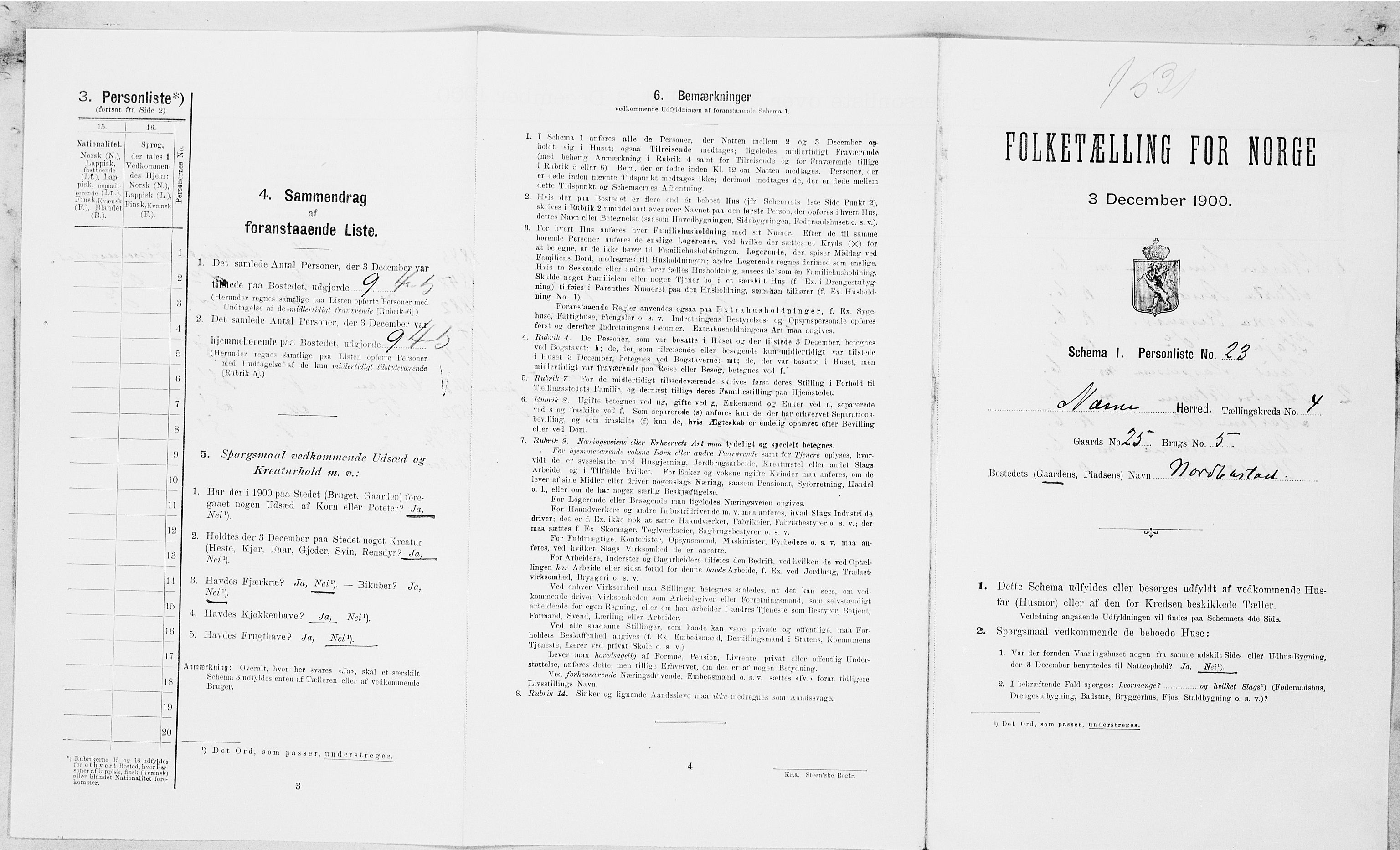 SAT, Folketelling 1900 for 1828 Nesna herred, 1900, s. 298