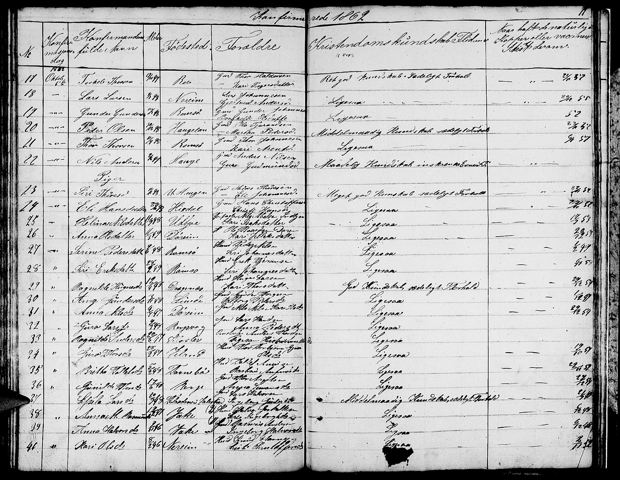 Ølen Sokneprestembete, AV/SAB-A-79201/H/Hab: Klokkerbok nr. A 1, 1851-1863, s. 71