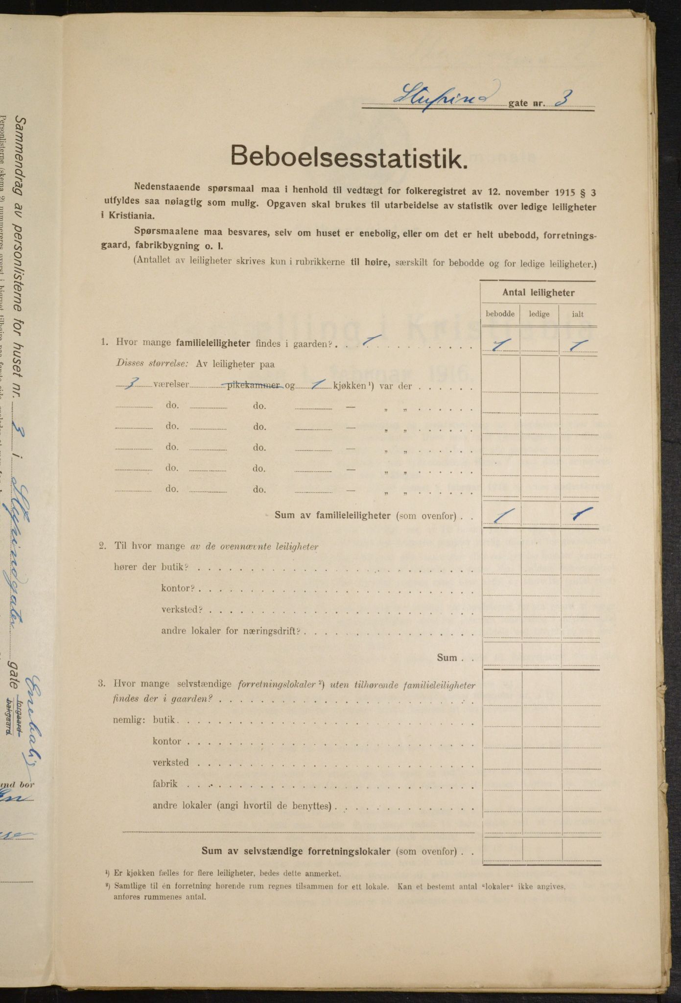 OBA, Kommunal folketelling 1.2.1916 for Kristiania, 1916, s. 107301