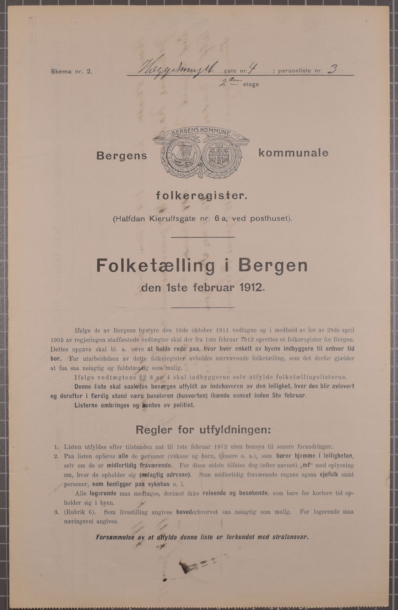 SAB, Kommunal folketelling 1912 for Bergen kjøpstad, 1912, s. 1946