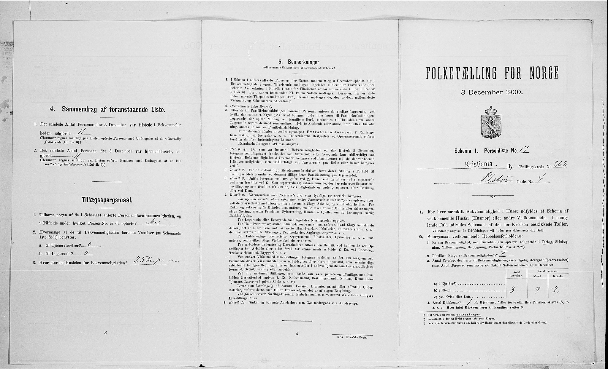 SAO, Folketelling 1900 for 0301 Kristiania kjøpstad, 1900, s. 72457