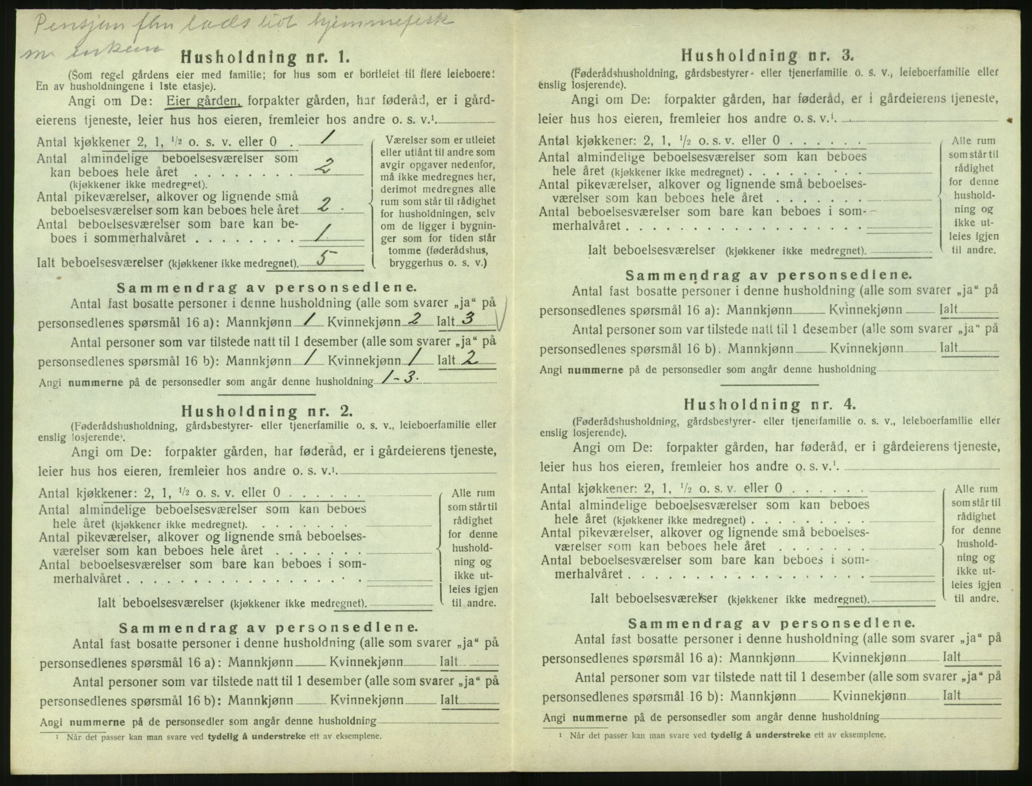 SAK, Folketelling 1920 for 0927 Høvåg herred, 1920, s. 653