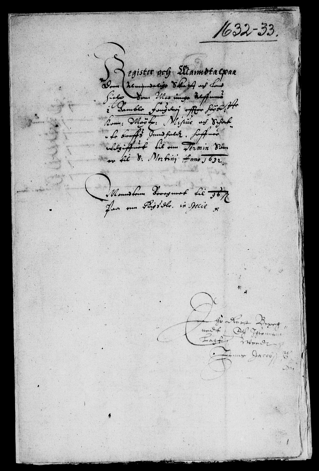 Rentekammeret inntil 1814, Reviderte regnskaper, Lensregnskaper, RA/EA-5023/R/Rb/Rbp/L0016: Bratsberg len, 1632-1634