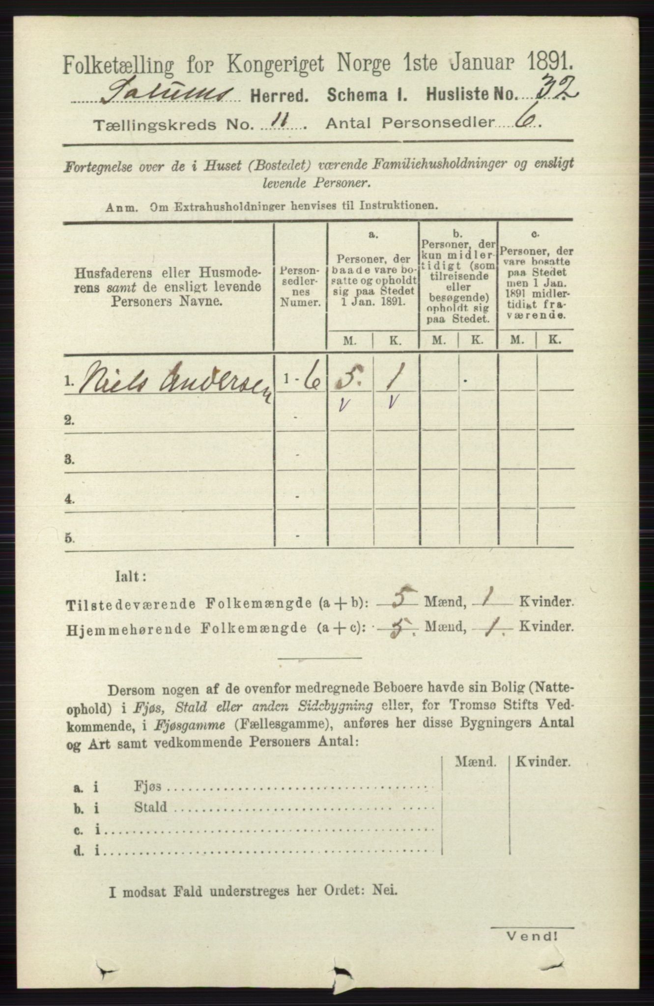 RA, Folketelling 1891 for 0818 Solum herred, 1891, s. 5269