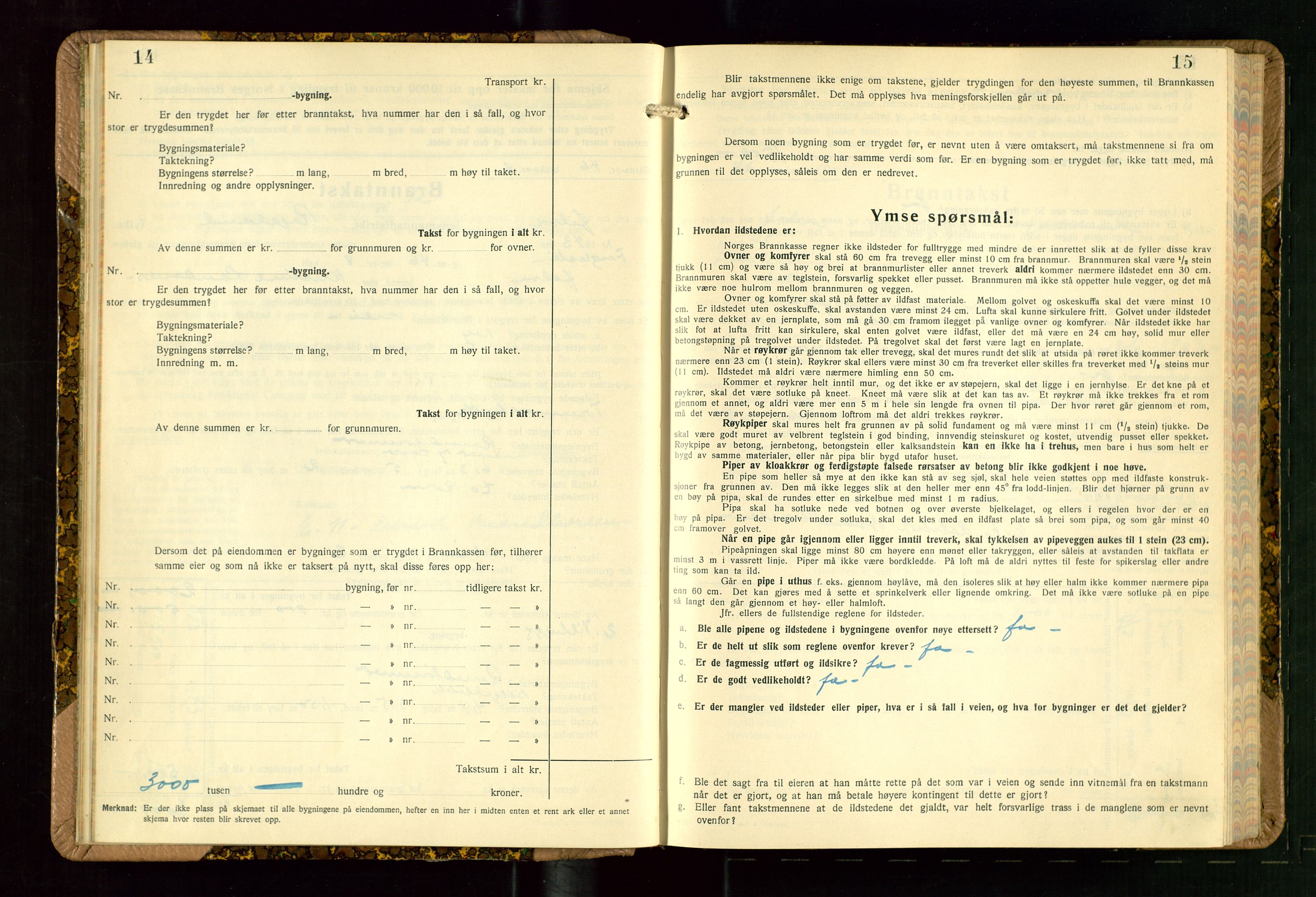 Jelsa lensmannskontor, AV/SAST-A-100360/Gob/L0003: "Branntakstprotokoll", 1942-1955, s. 14-15