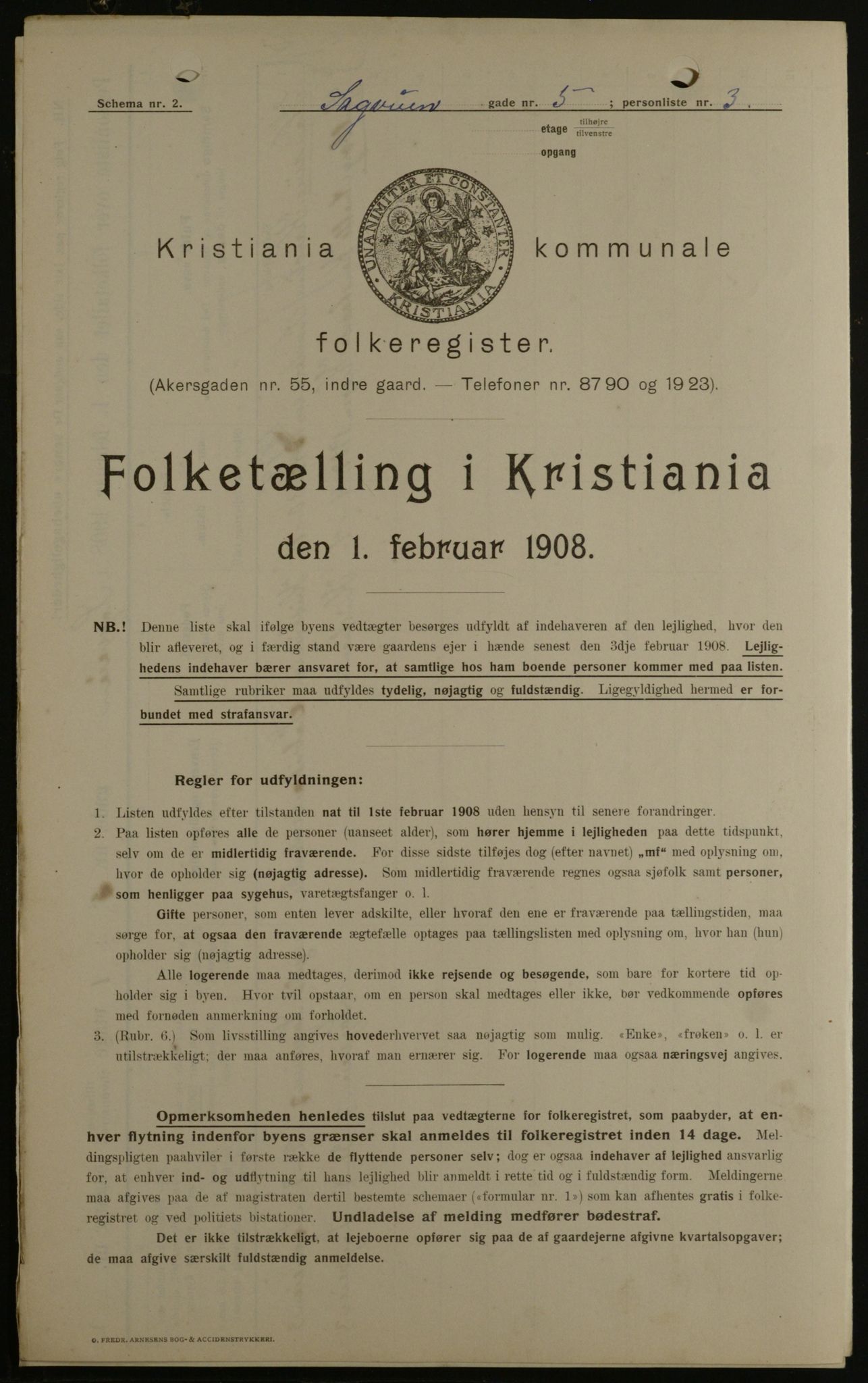 OBA, Kommunal folketelling 1.2.1908 for Kristiania kjøpstad, 1908, s. 77914