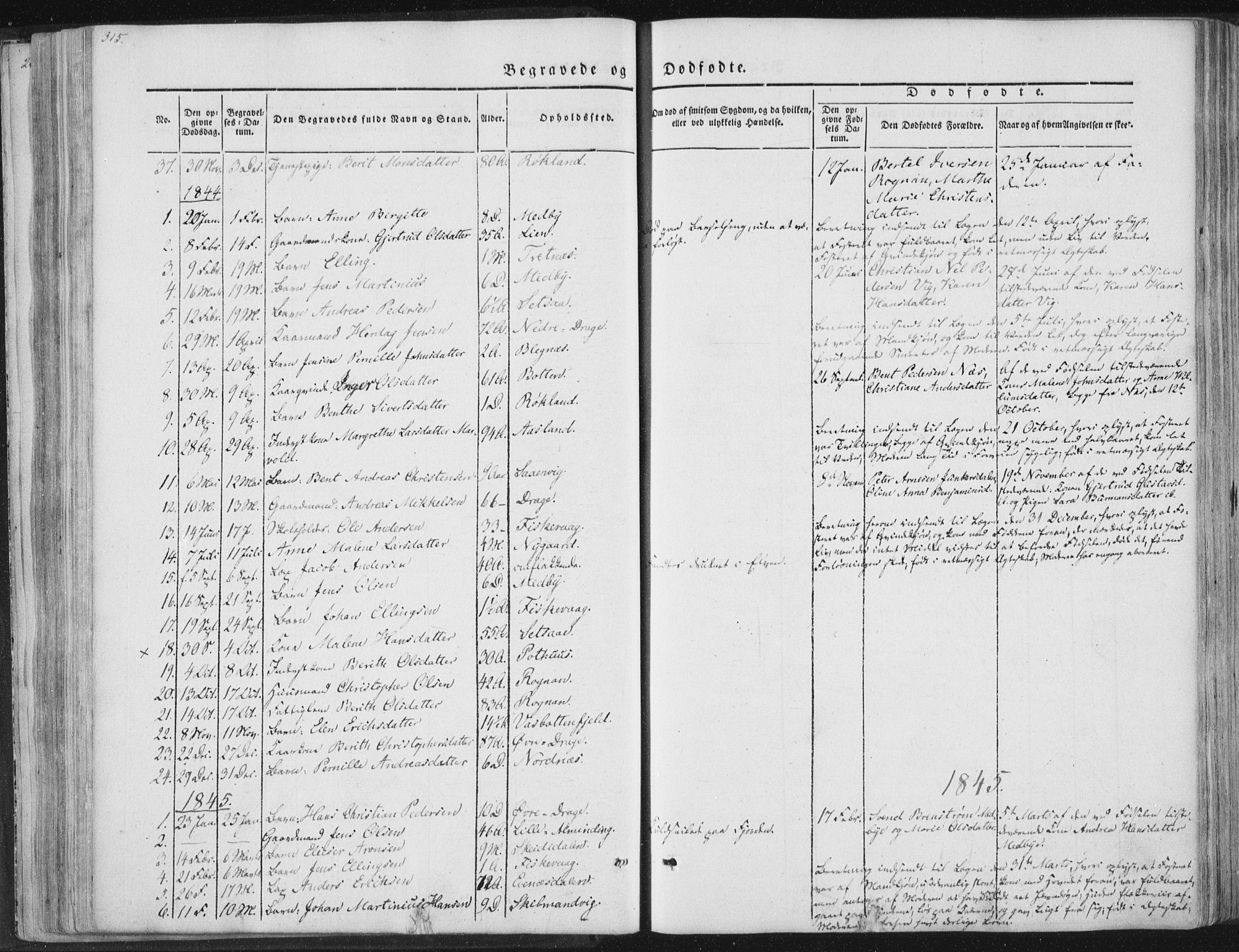 Ministerialprotokoller, klokkerbøker og fødselsregistre - Nordland, SAT/A-1459/847/L0667: Ministerialbok nr. 847A07, 1842-1871, s. 315