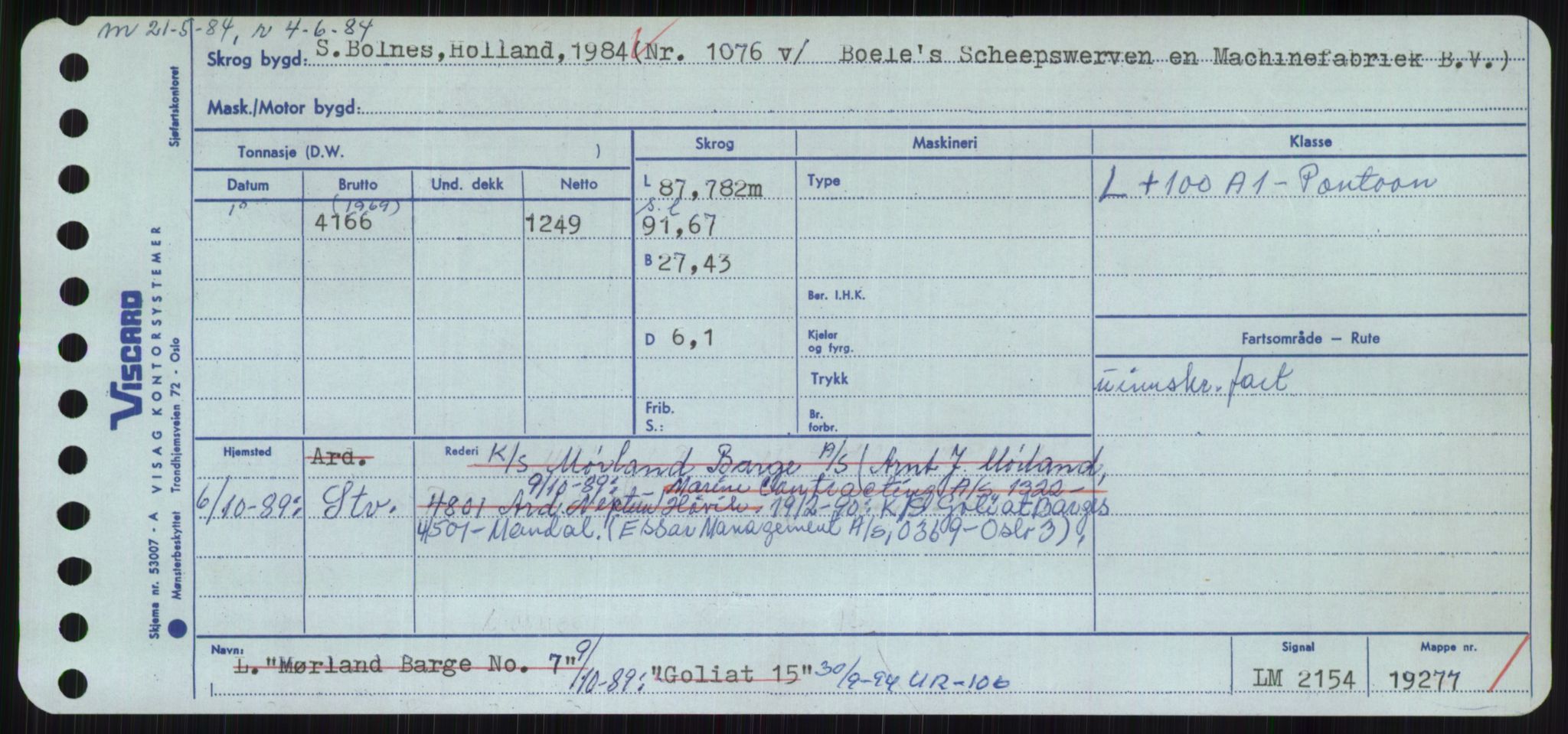 Sjøfartsdirektoratet med forløpere, Skipsmålingen, AV/RA-S-1627/H/Hc/L0001: Lektere, A-Y, s. 607