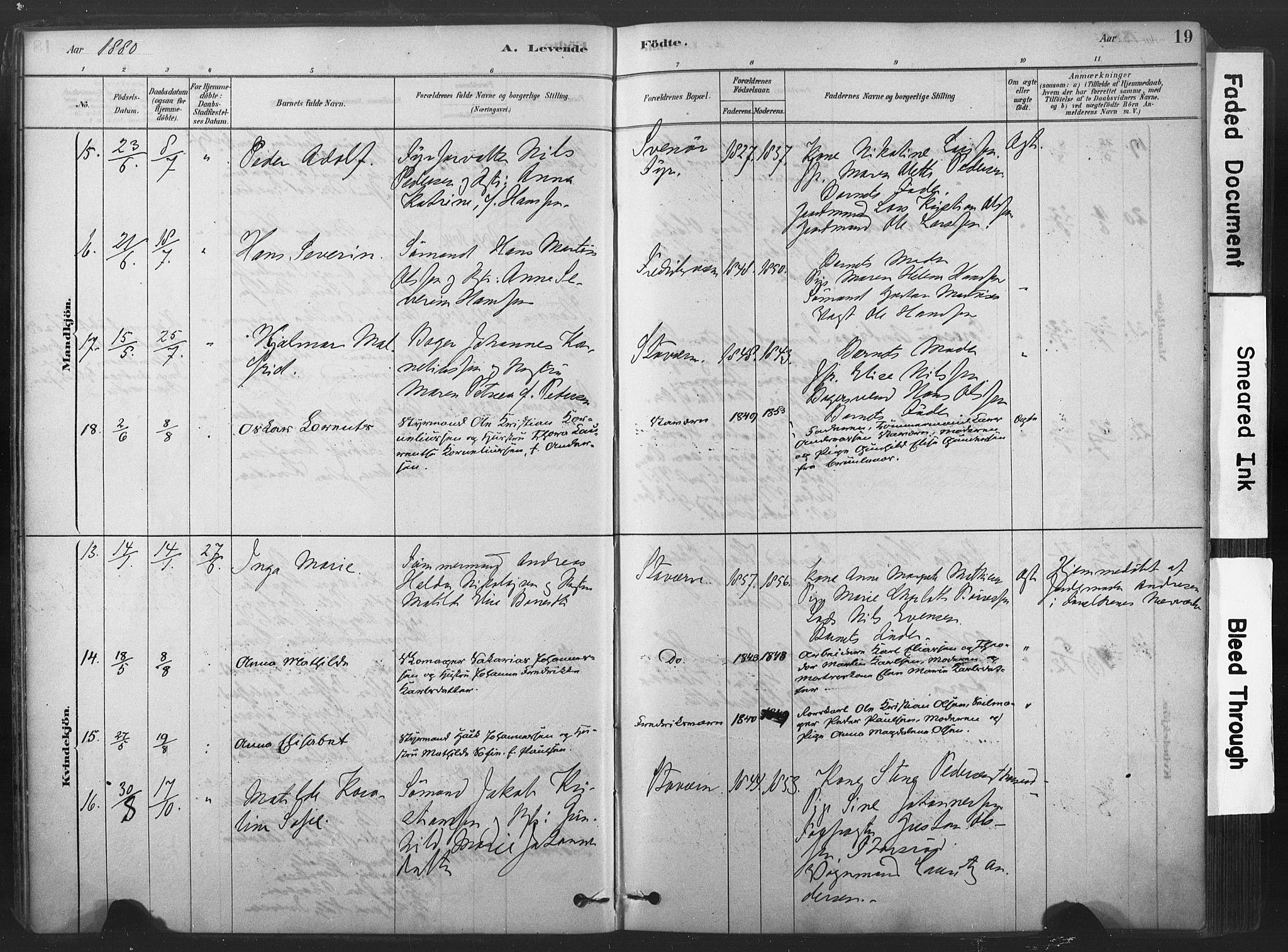 Stavern kirkebøker, AV/SAKO-A-318/F/Fa/L0008: Ministerialbok nr. 8, 1878-1905, s. 19