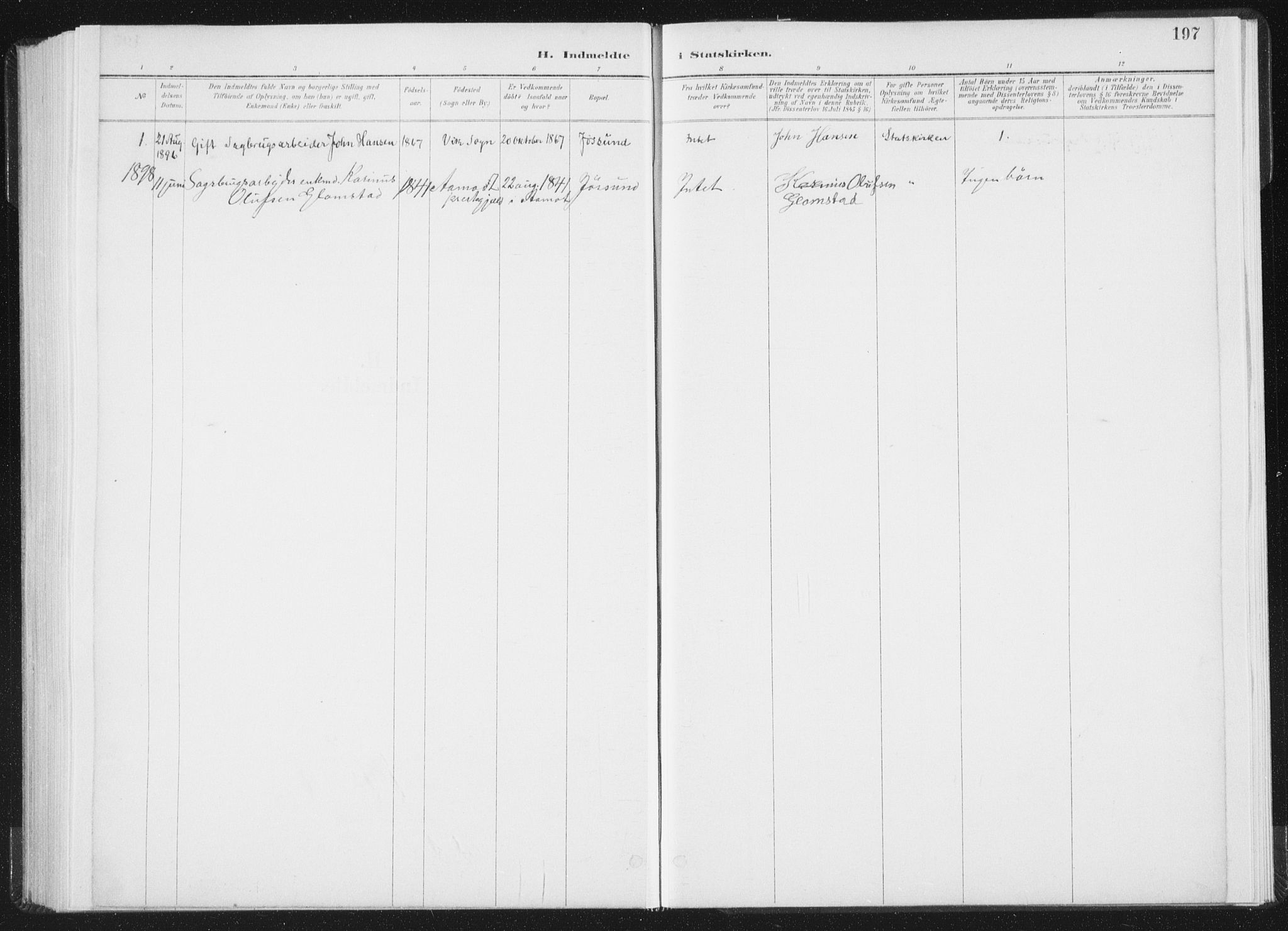 Ministerialprotokoller, klokkerbøker og fødselsregistre - Nord-Trøndelag, SAT/A-1458/771/L0597: Ministerialbok nr. 771A04, 1885-1910, s. 197