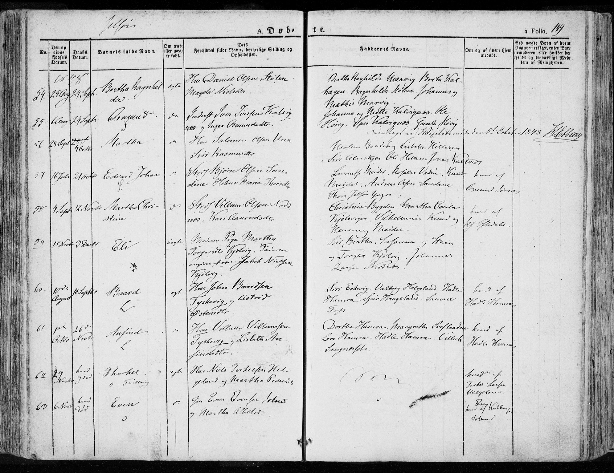 Jelsa sokneprestkontor, AV/SAST-A-101842/01/IV: Ministerialbok nr. A 6.1, 1828-1853, s. 149