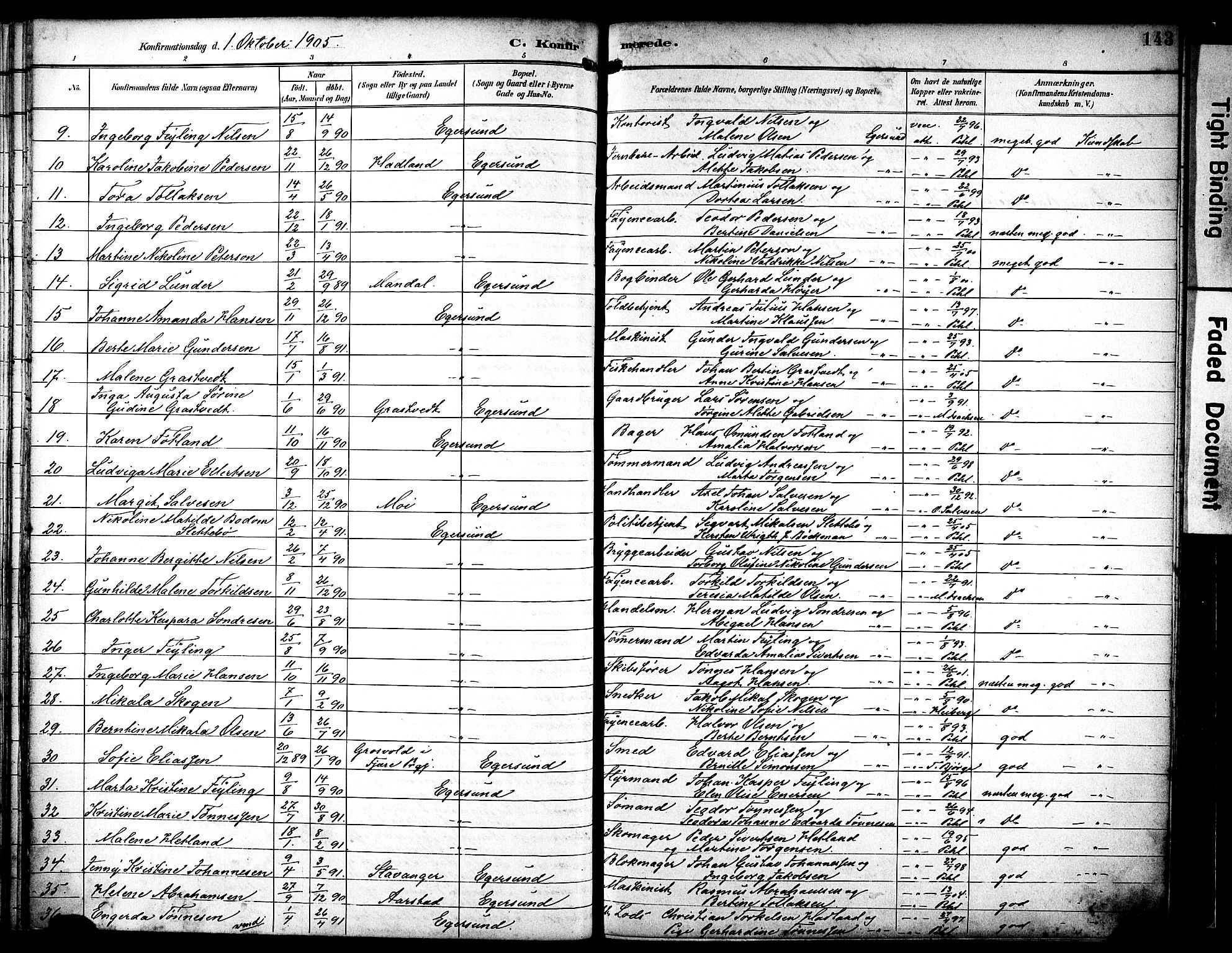 Eigersund sokneprestkontor, AV/SAST-A-101807/S08/L0019: Ministerialbok nr. A 18, 1892-1905, s. 143