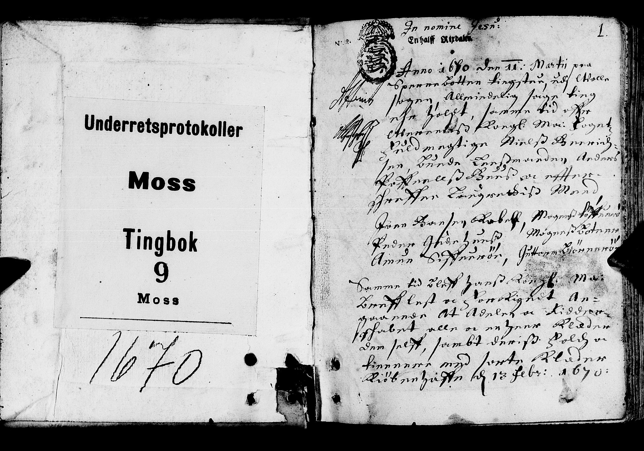 Moss sorenskriveri, SAO/A-10168, 1670, s. 0b-1a
