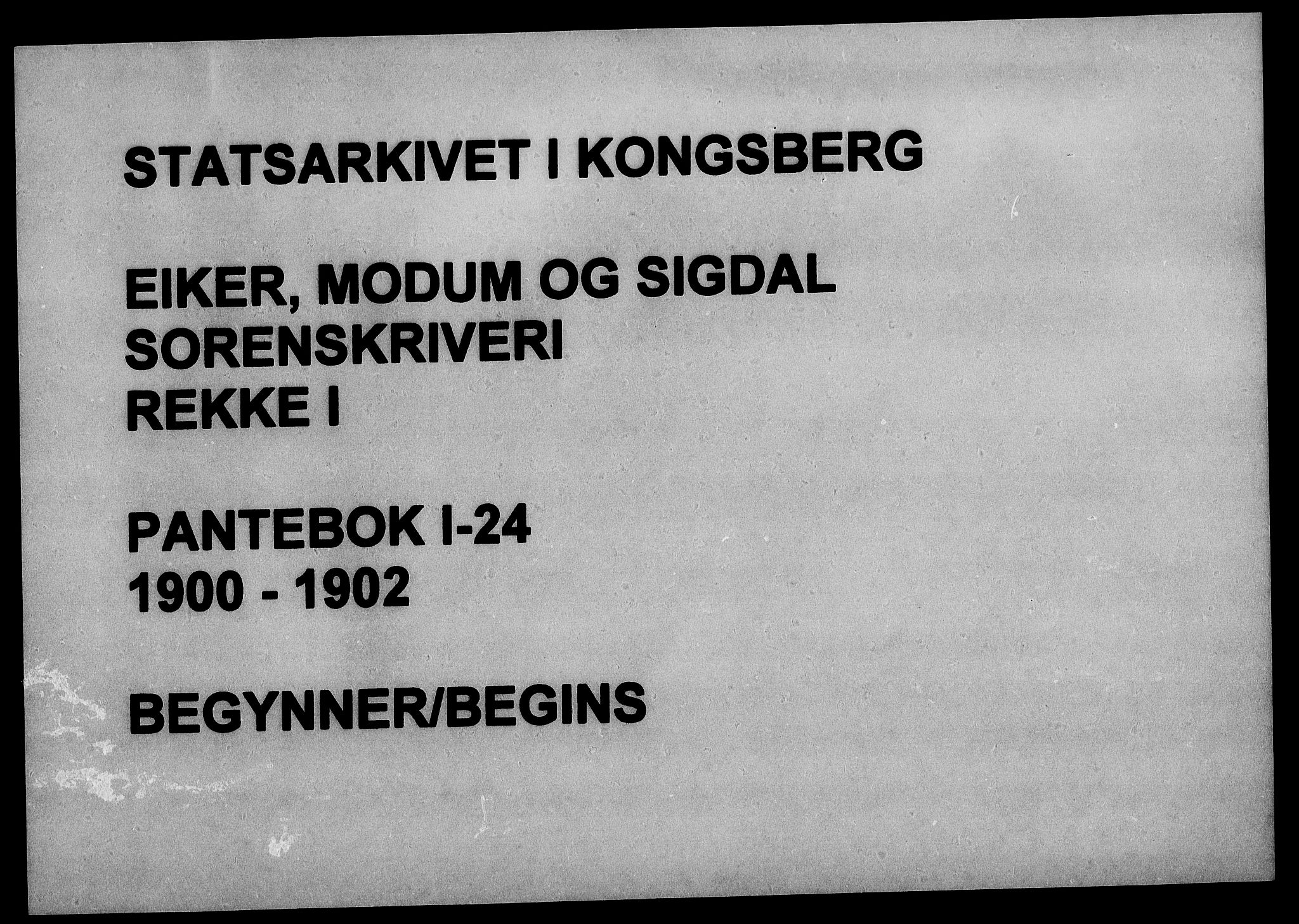 Eiker, Modum og Sigdal sorenskriveri, AV/SAKO-A-123/G/Ga/Gaa/L0024: Pantebok nr. I 24, 1900-1902