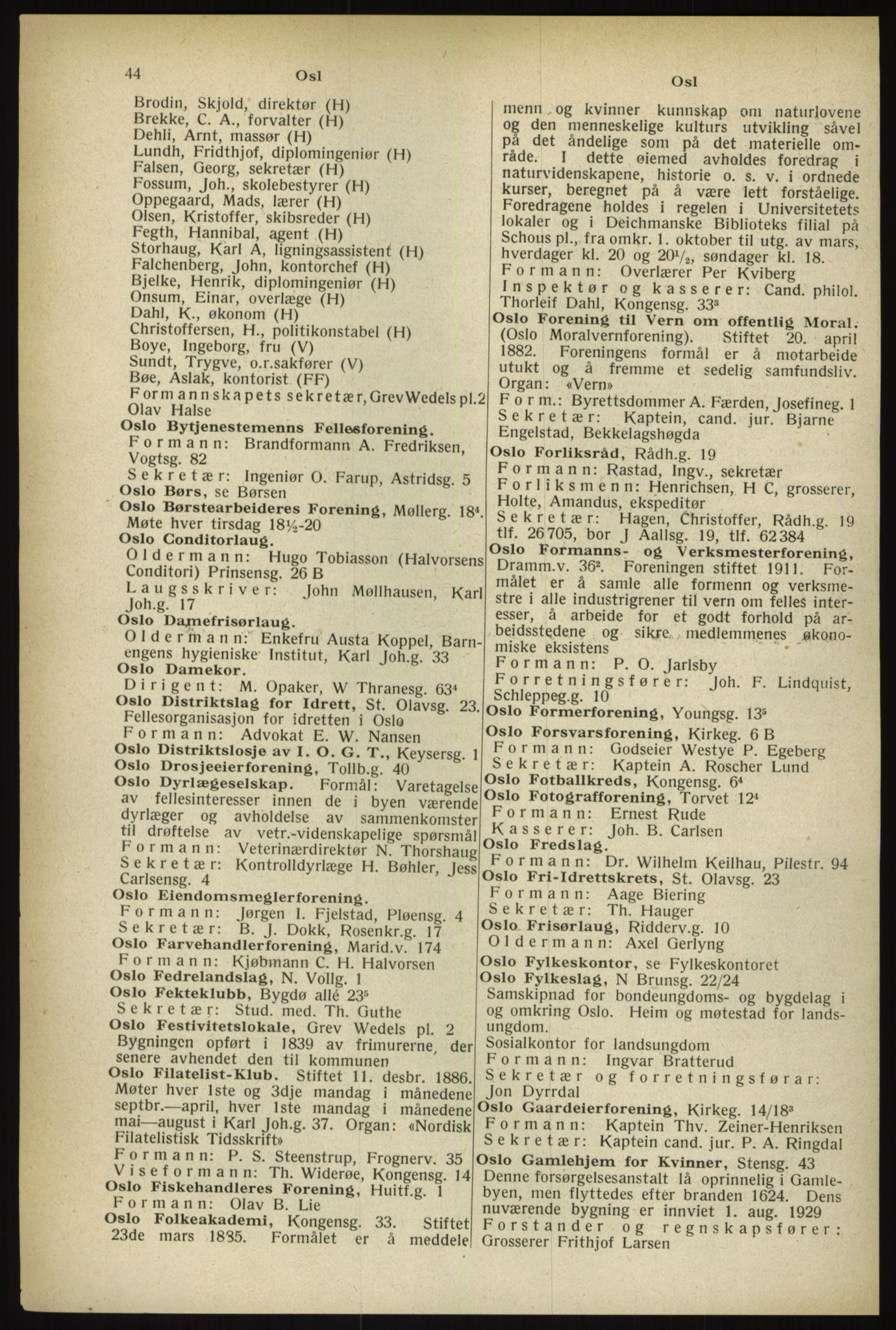 Kristiania/Oslo adressebok, PUBL/-, 1933, s. 44
