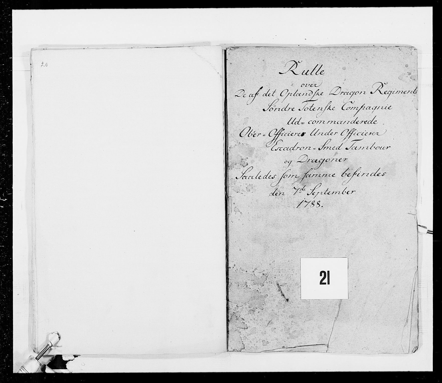 Generalitets- og kommissariatskollegiet, Det kongelige norske kommissariatskollegium, RA/EA-5420/E/Eh/L0015: Opplandske dragonregiment, 1784-1789, s. 426