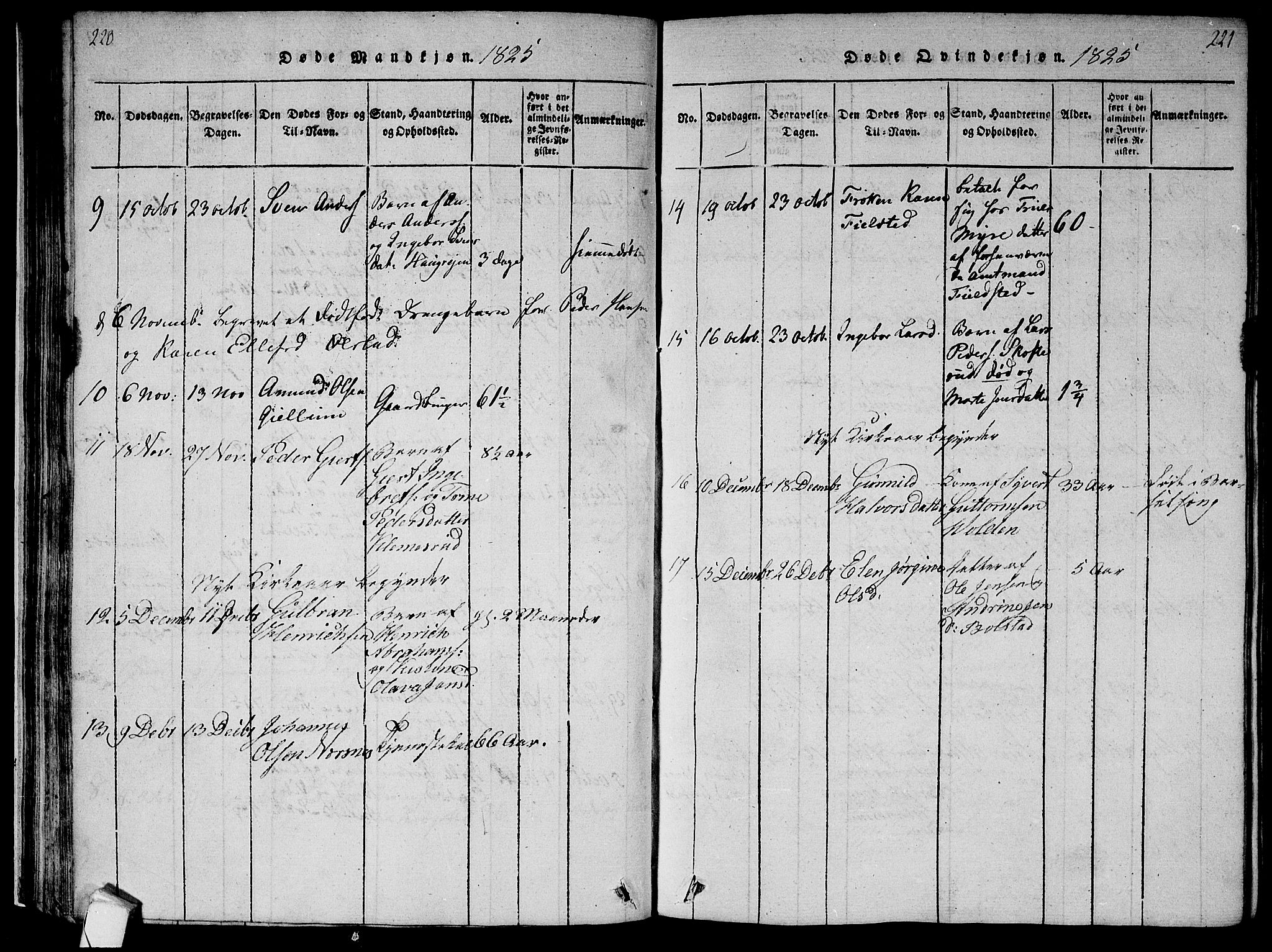Røyken kirkebøker, AV/SAKO-A-241/F/Fa/L0004: Ministerialbok nr. 4, 1814-1832, s. 220-221